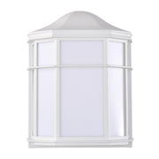 10" LED Cage Wall Lantern, White Linen Acrylic - Bees Lighting