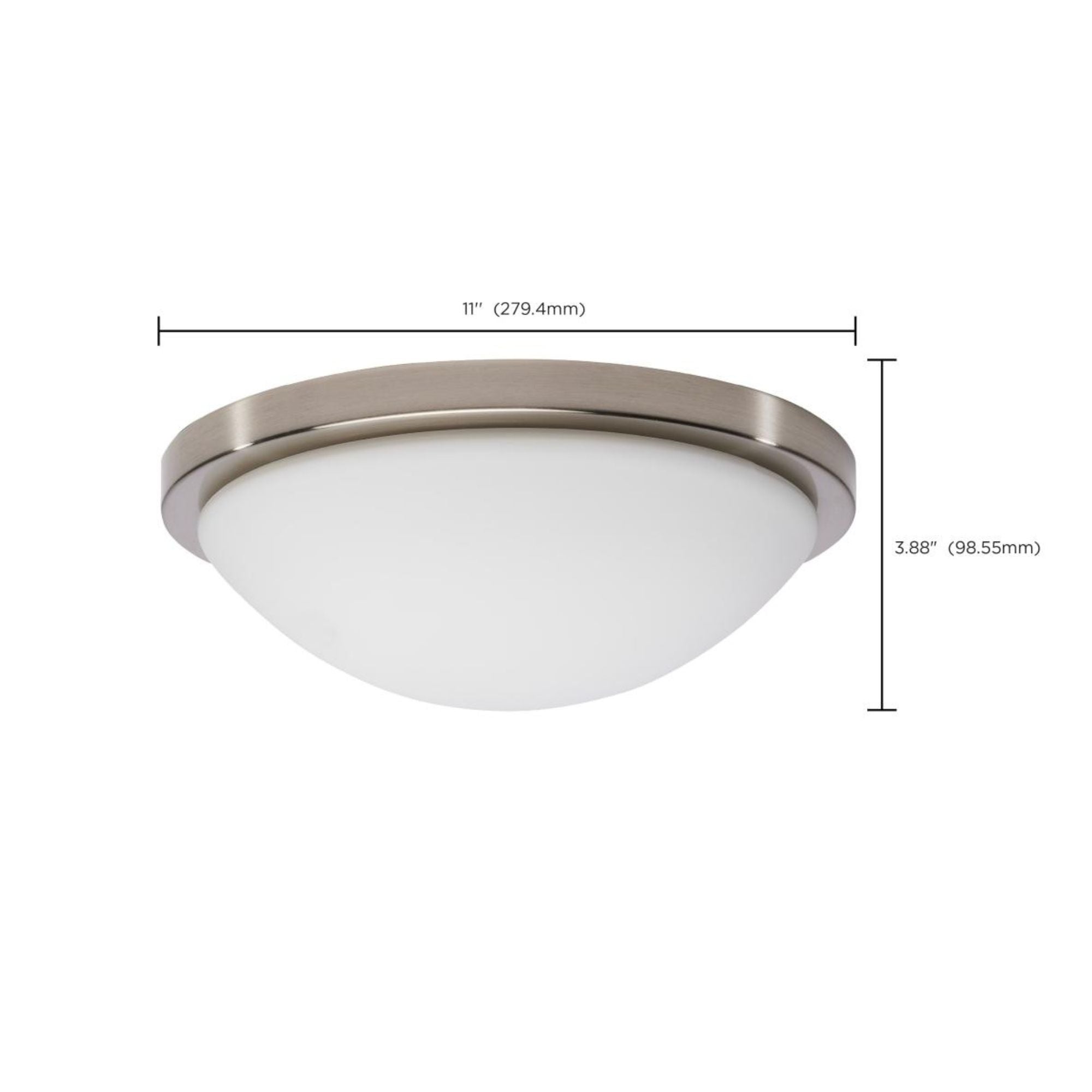 Button 11" LED Flush Mount, 3CCT, Brushed Nickel Finish, 120V