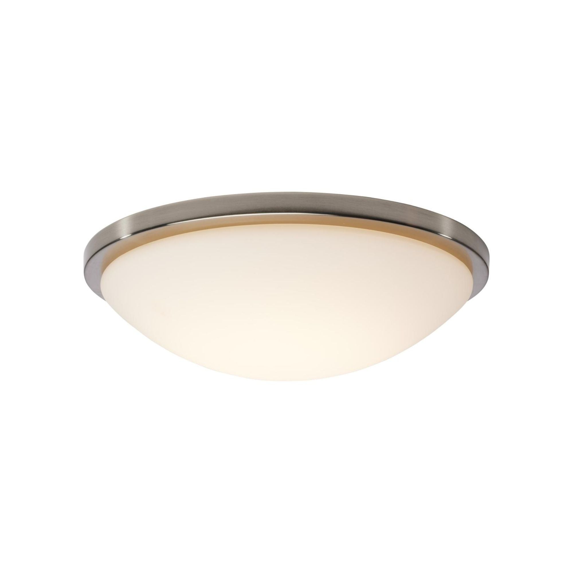Button 17" LED Flush Mount, 3CCT, Brushed Nickel Finish, 120V
