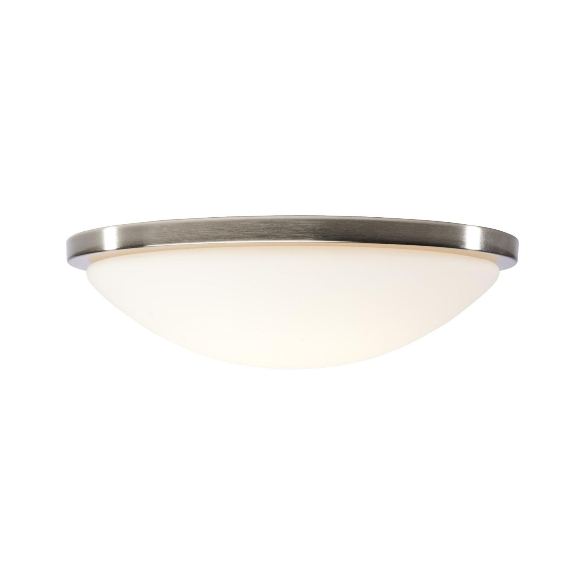 Button 17" LED Flush Mount, 3CCT, Brushed Nickel Finish, 120V