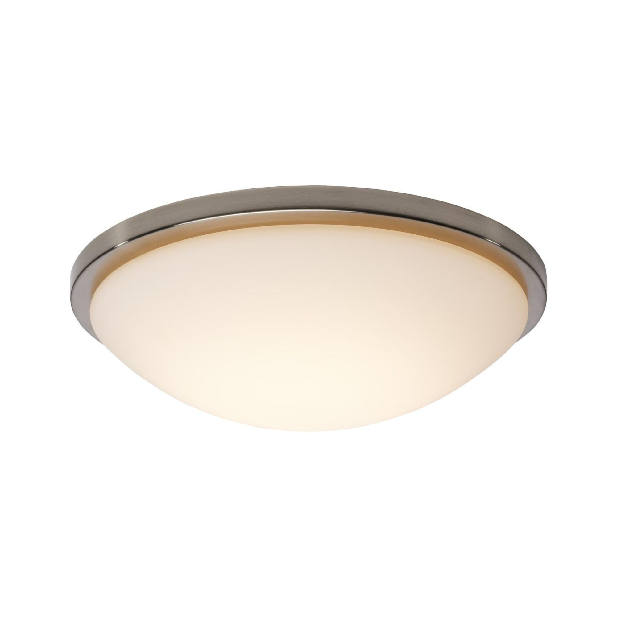 Button 17" LED Flush Mount, 3CCT, Brushed Nickel Finish, 120V