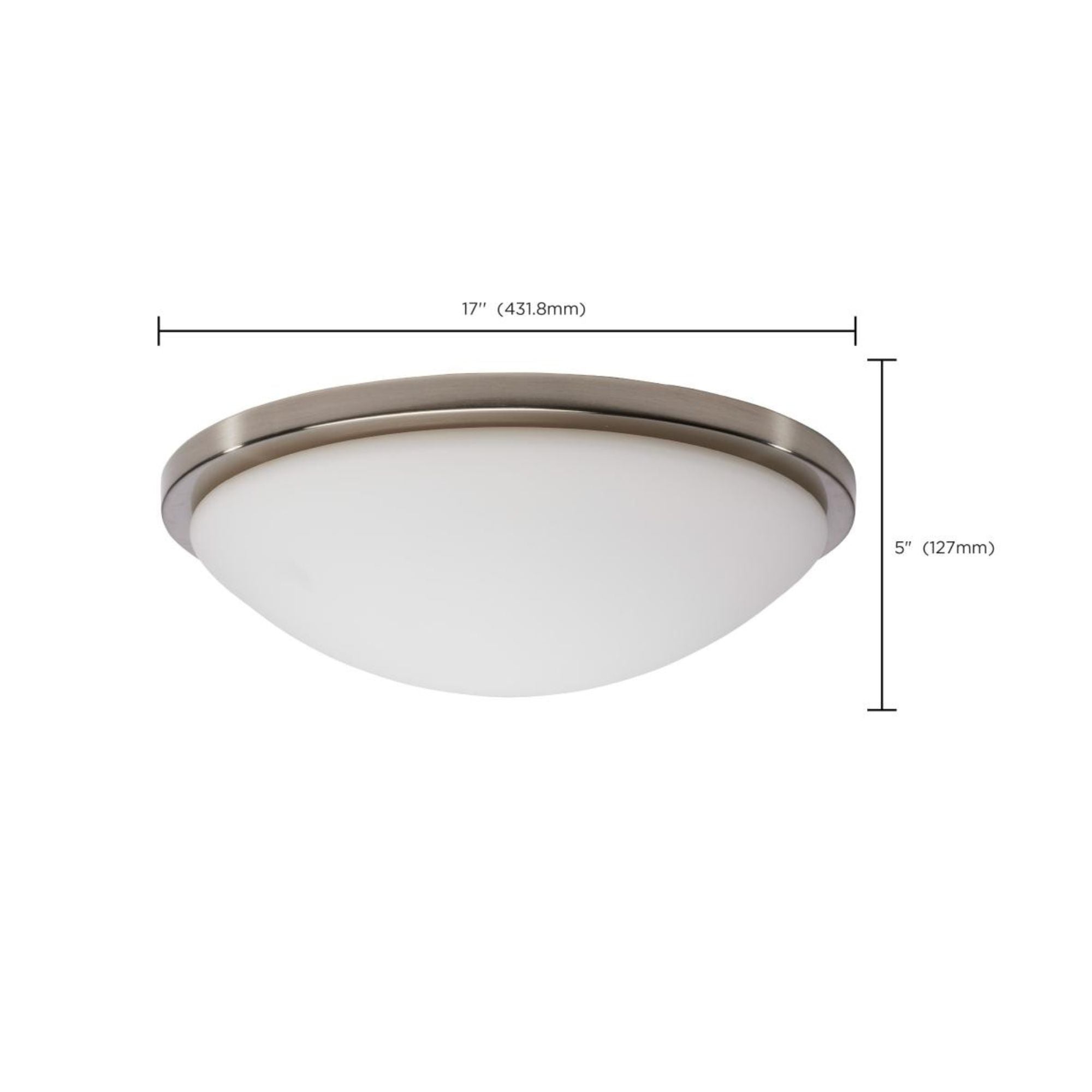 Button 17" LED Flush Mount, 3CCT, Brushed Nickel Finish, 120V