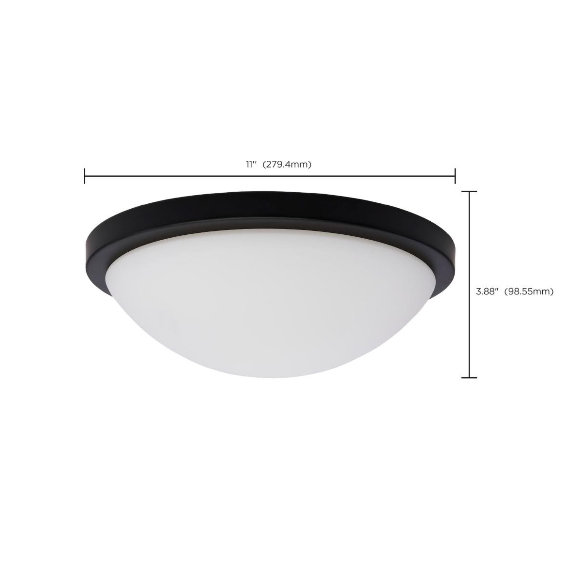 Button 11" LED Flush Mount, 3CCT, Matte Black Finish, 120V