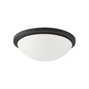 Button 13" LED Flush Mount, 3CCT, Matte Black Finish, 120V