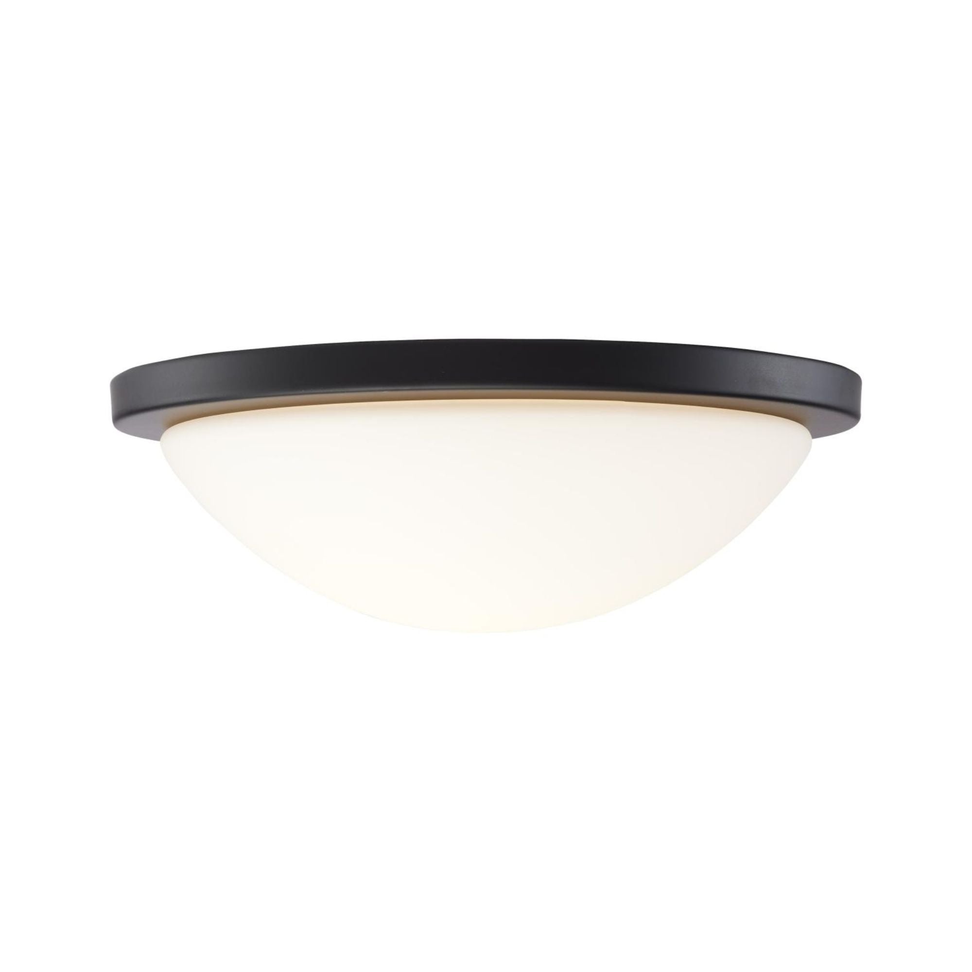Button 13" LED Flush Mount, 3CCT, Matte Black Finish, 120V