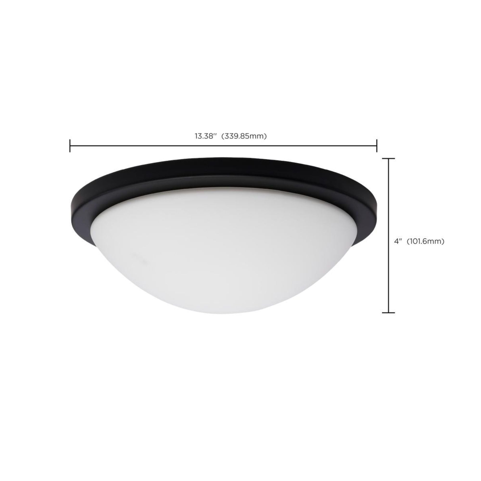 Button 13" LED Flush Mount, 3CCT, Matte Black Finish, 120V