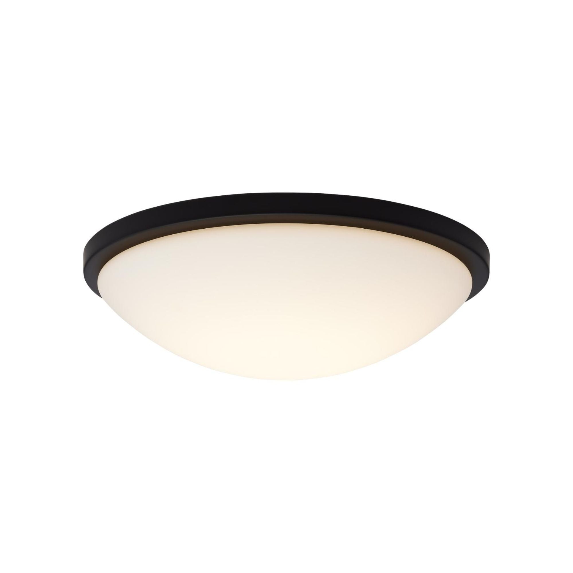 Button 17" LED Flush Mount, 3CCT, Matte Black Finish, 120V