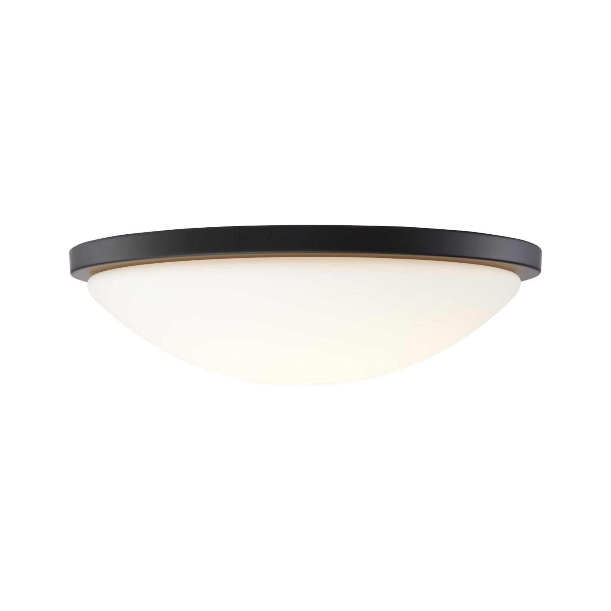 Button 17" LED Flush Mount, 3CCT, Matte Black Finish, 120V