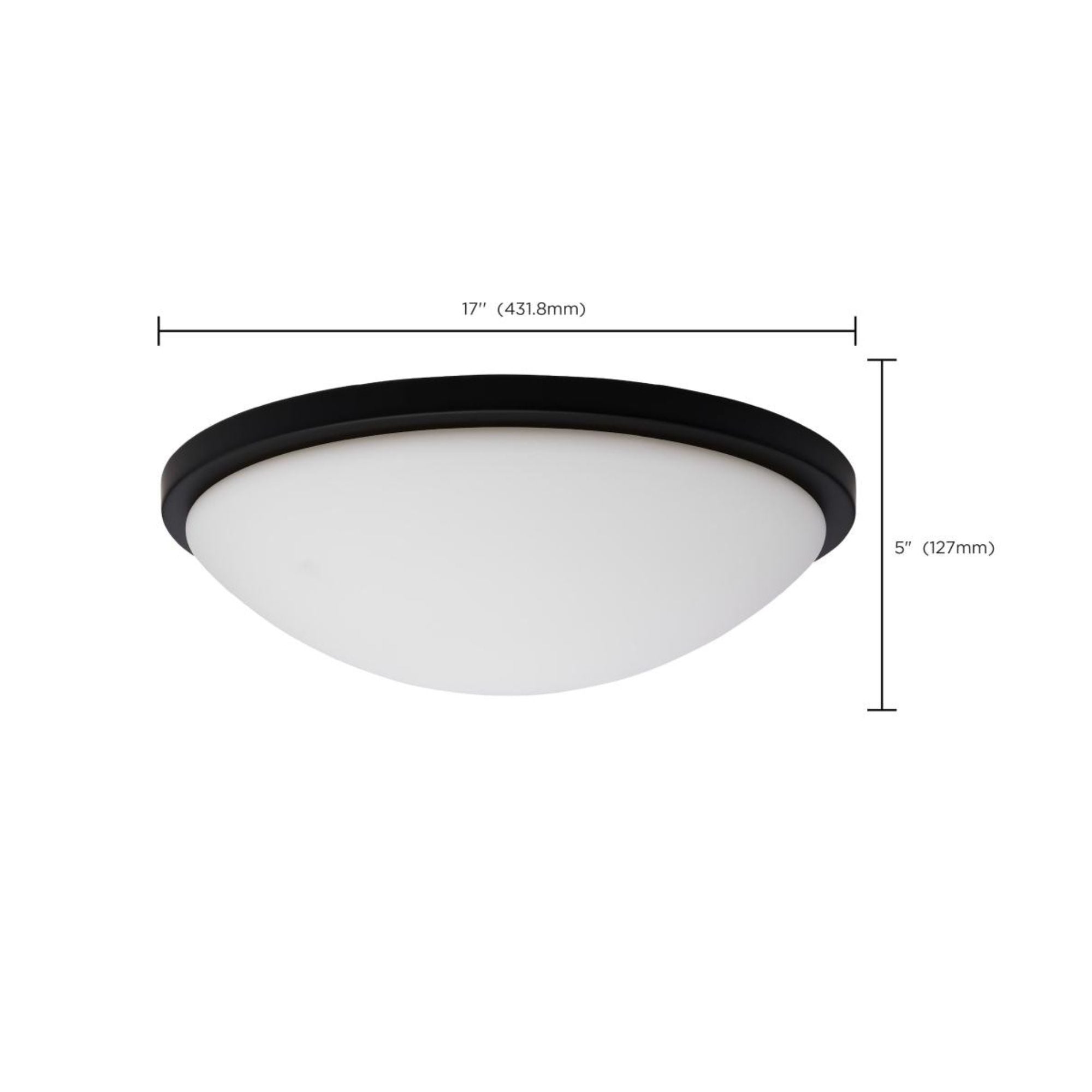 Button 17" LED Flush Mount, 3CCT, Matte Black Finish, 120V