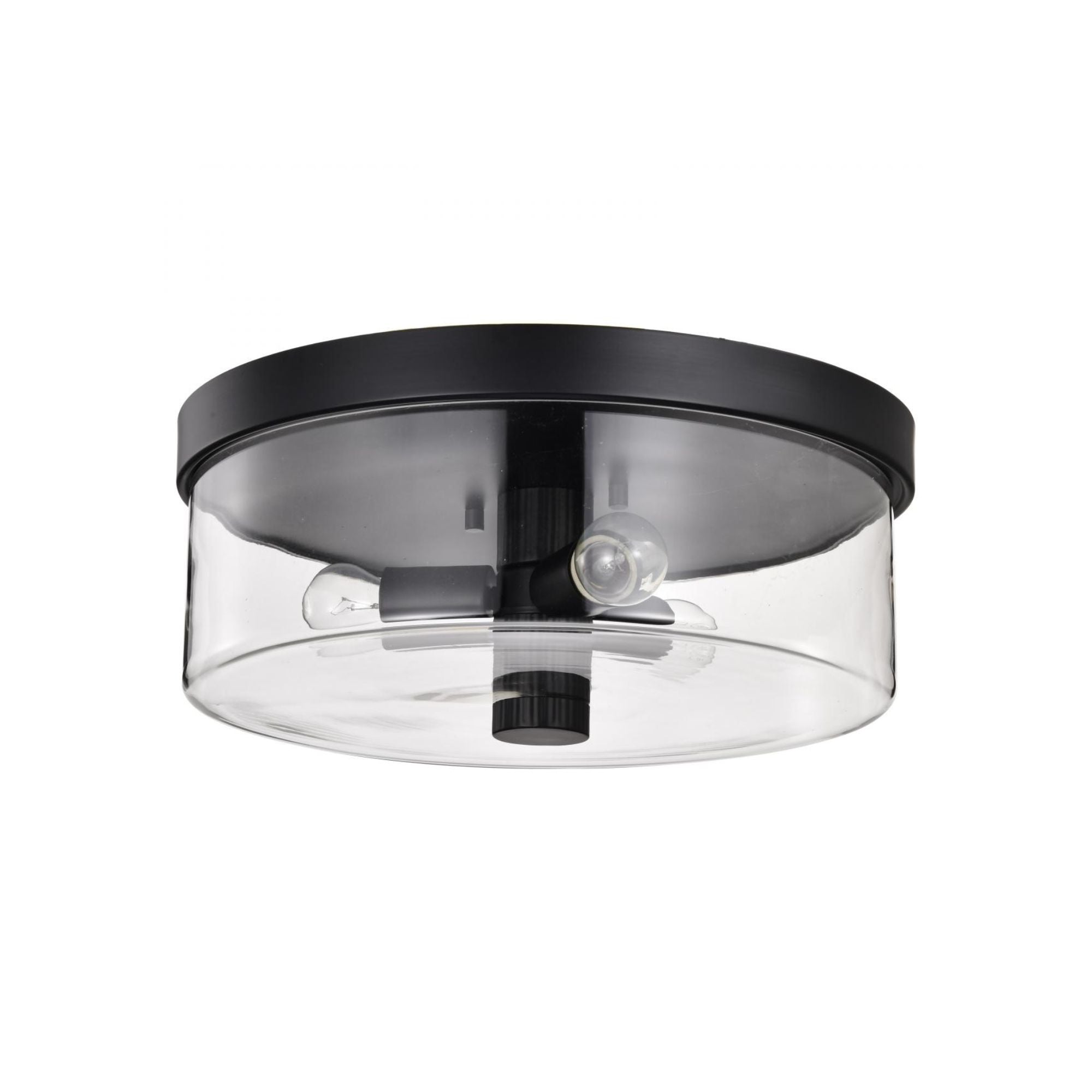 Clarksville 15" 3 Lights Flush Mount, Matte Black Finish