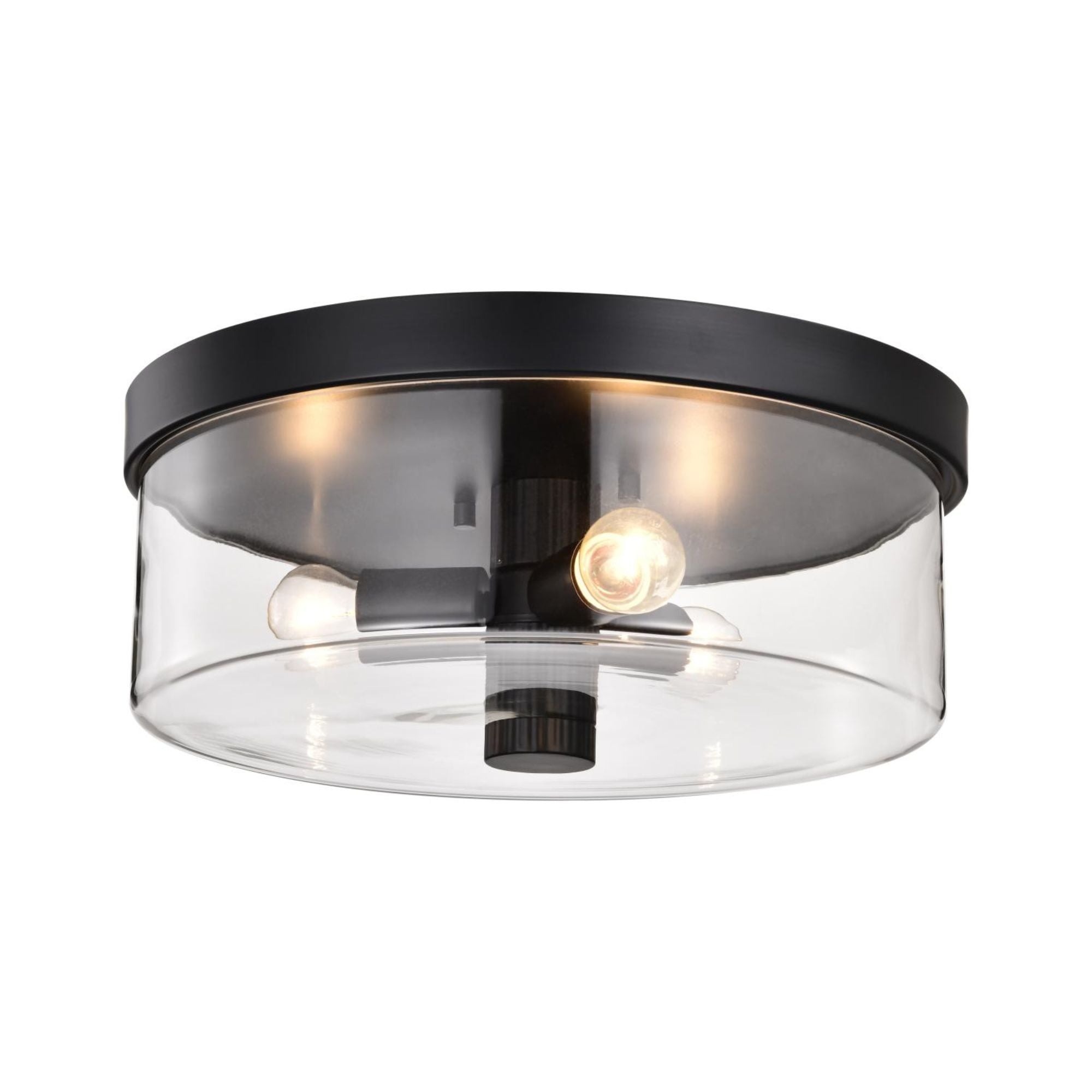 Clarksville 15" 3 Lights Flush Mount, Matte Black Finish