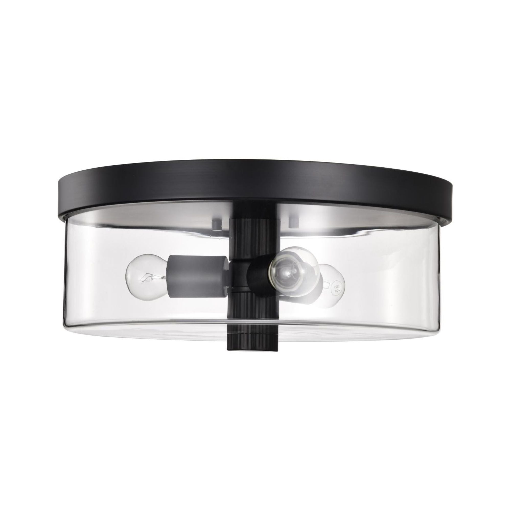 Clarksville 15" 3 Lights Flush Mount, Matte Black Finish