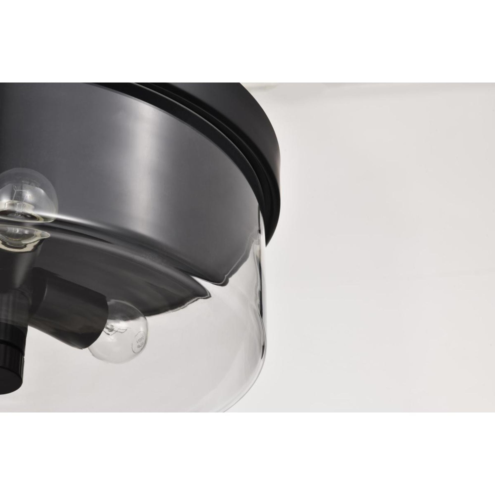 Clarksville 15" 3 Lights Flush Mount, Matte Black Finish