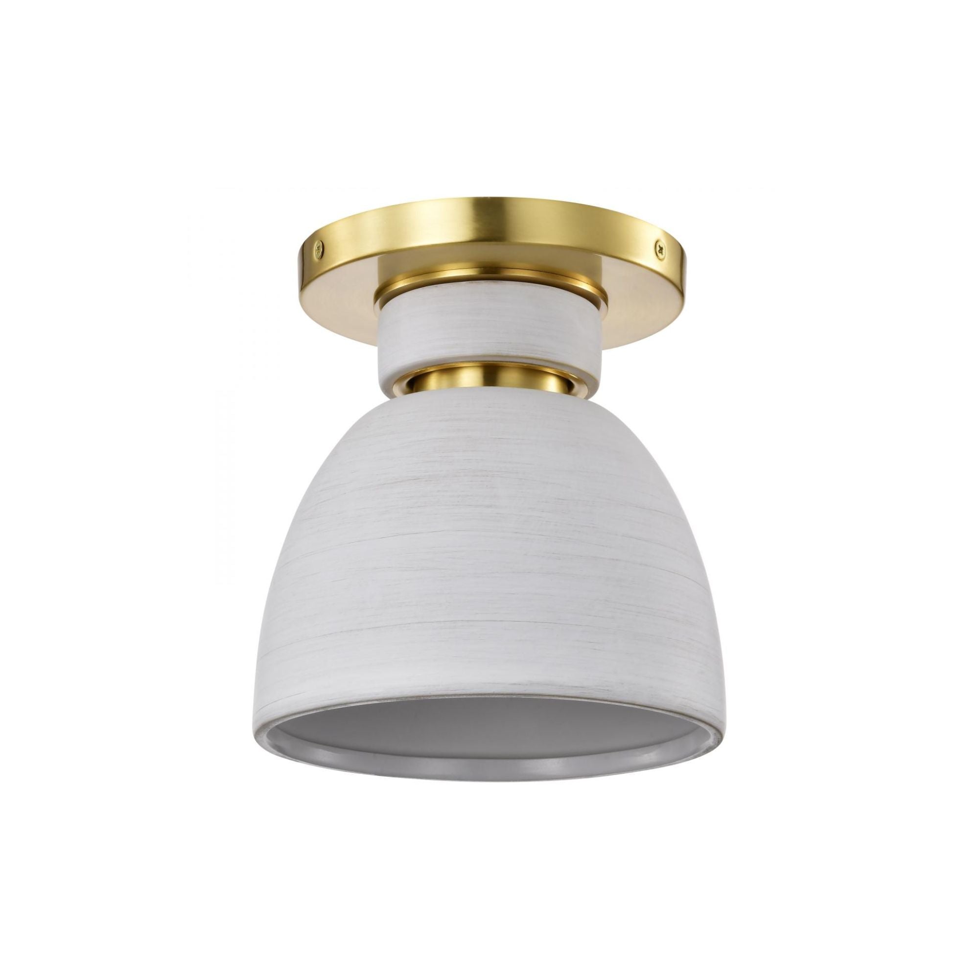 Collins 8" Flush Mount, Brushed Brass Finish