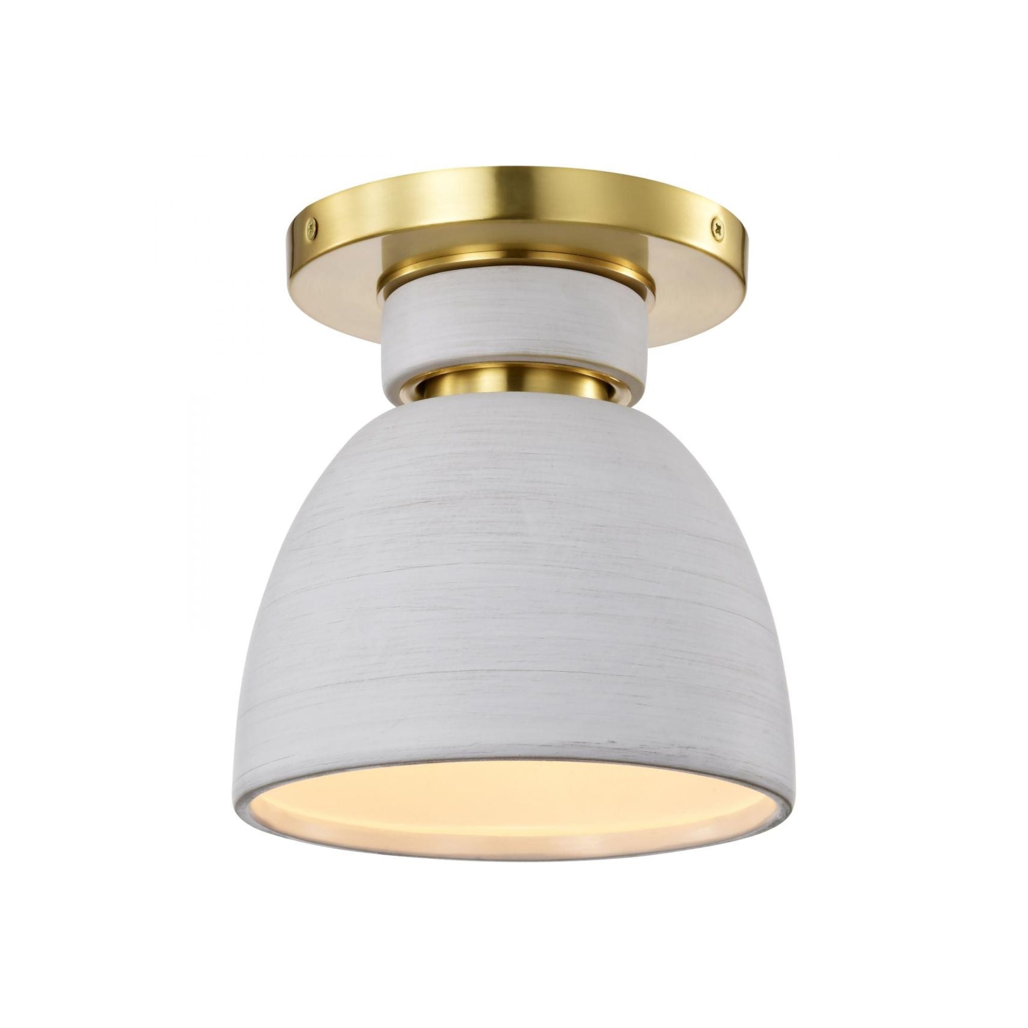 Collins 8" Flush Mount, Brushed Brass Finish