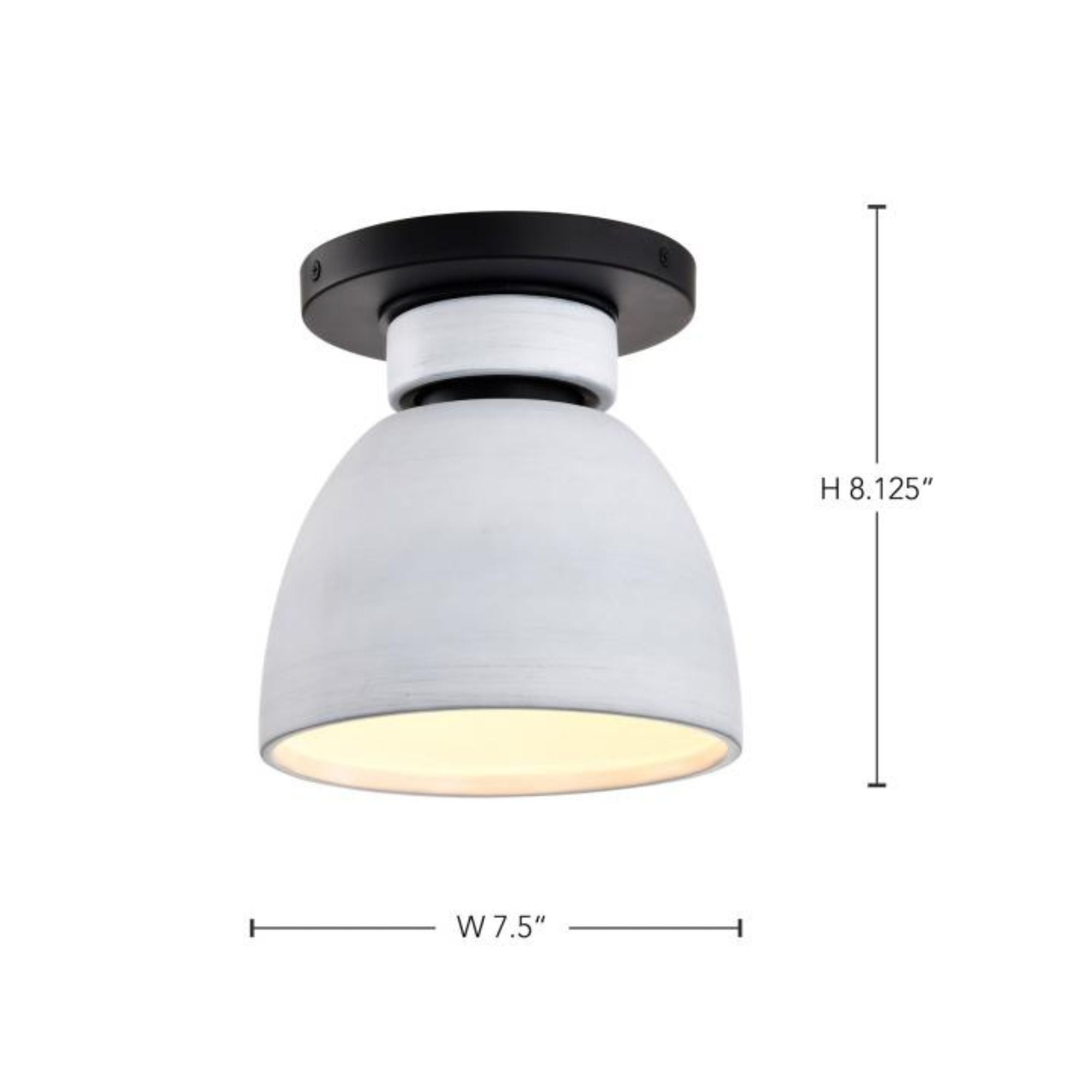 Collins 8" Flush Mount, Matte Black Finish