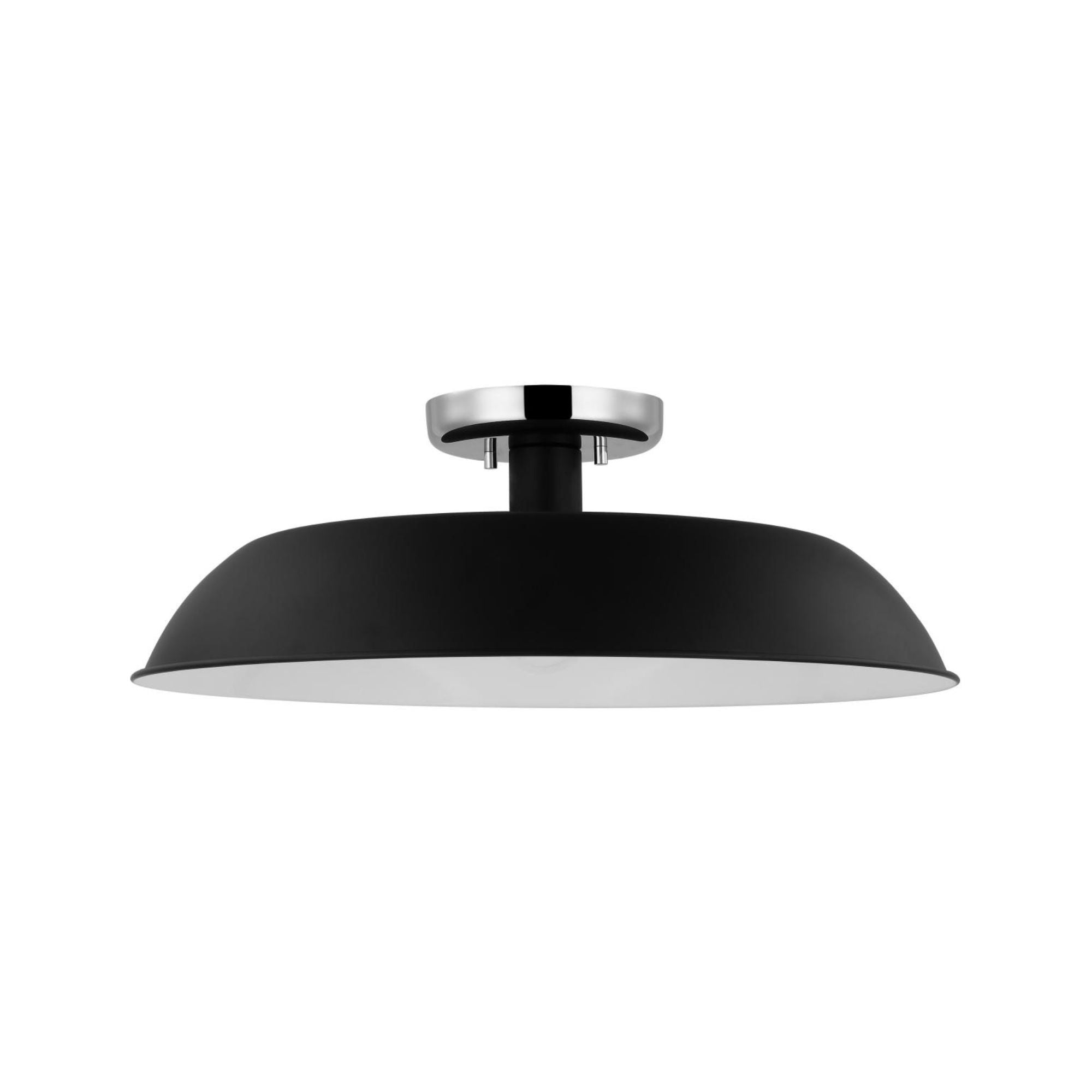 Colony 20" Flush Mount, Matte Black / Polished Nickel Finish