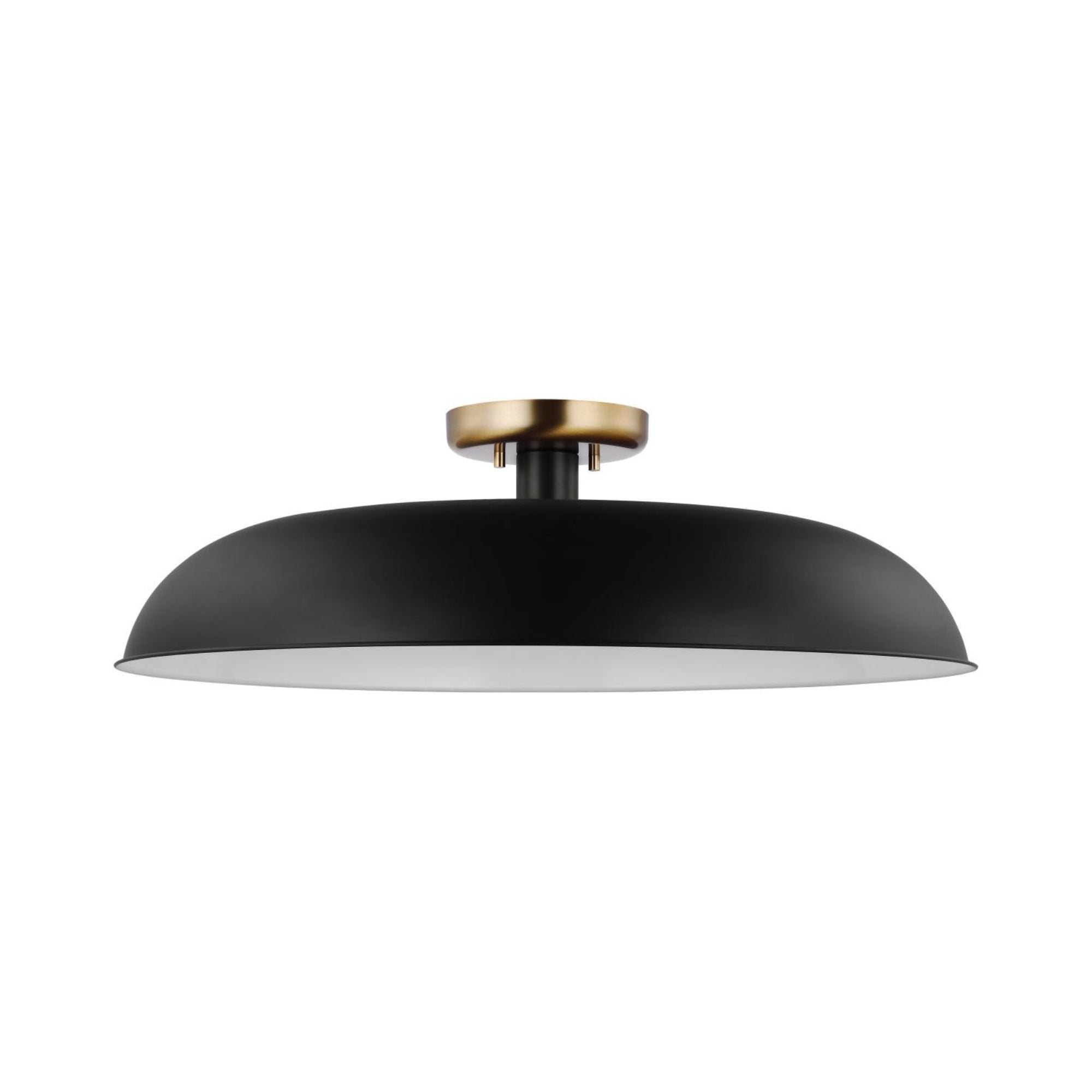 Colony 24" Flush Mount, Matte Black / Burnished Brass Finish