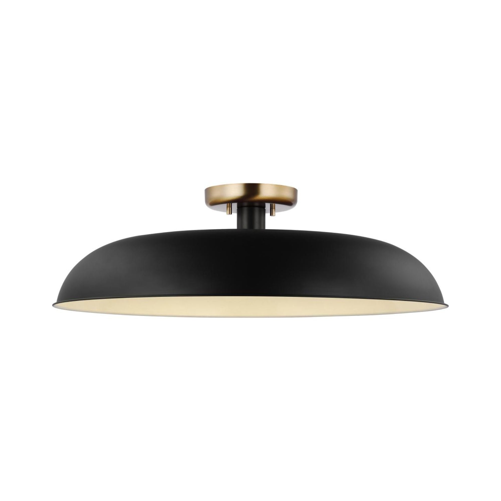Colony 24" Flush Mount, Matte Black / Burnished Brass Finish