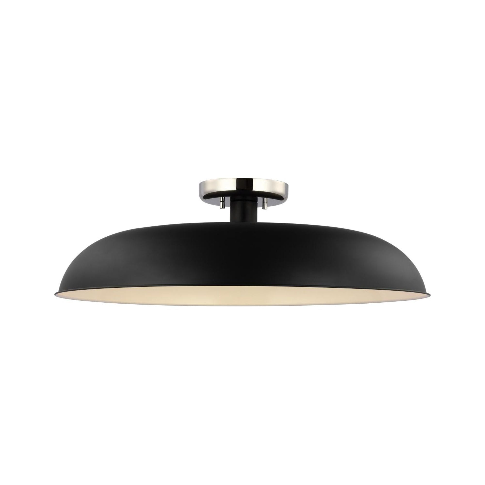 Colony 24" Flush Mount, Matte Black / Polished Nickel Finish