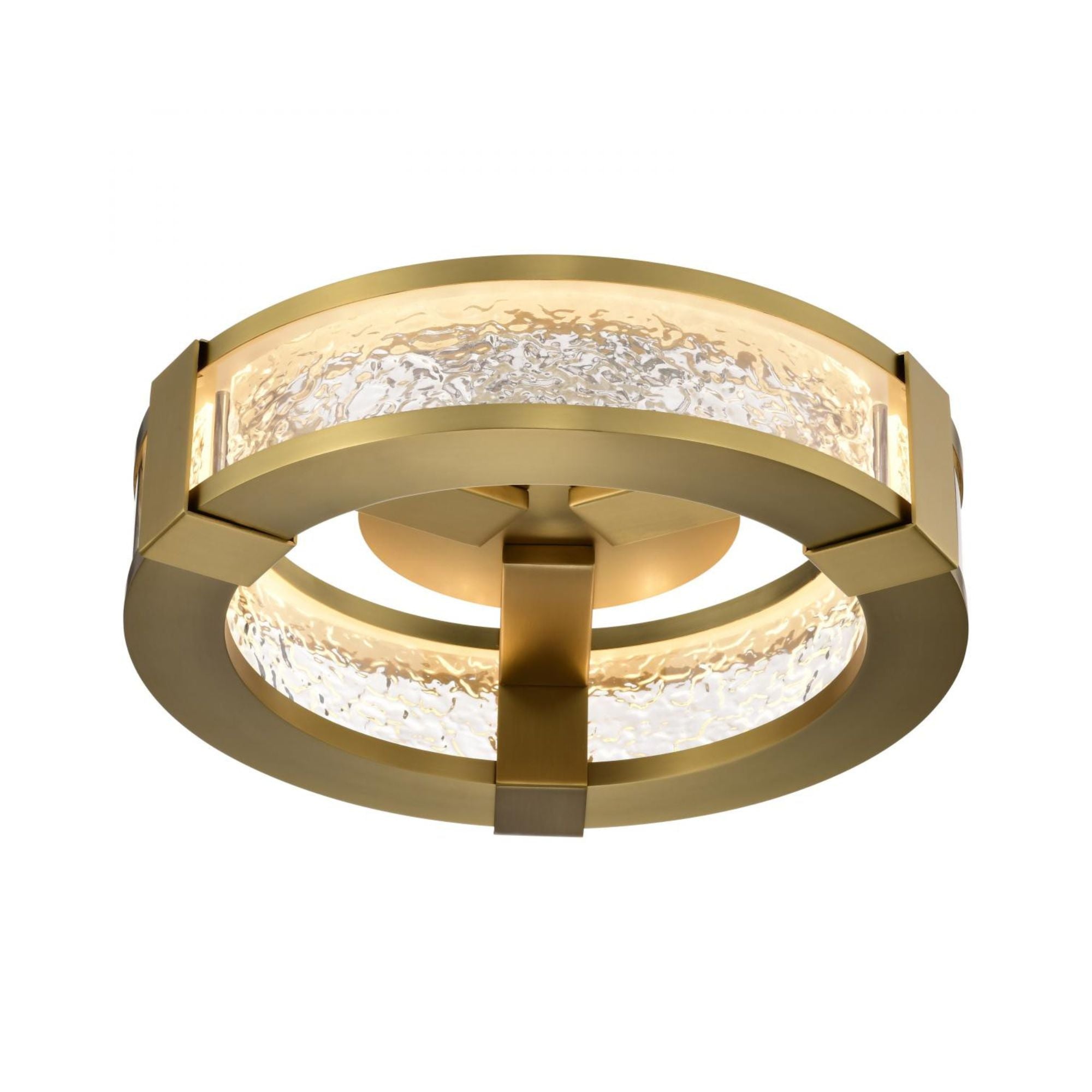 Darrow 13" LED Flush Mount, Vintage Brass Finish