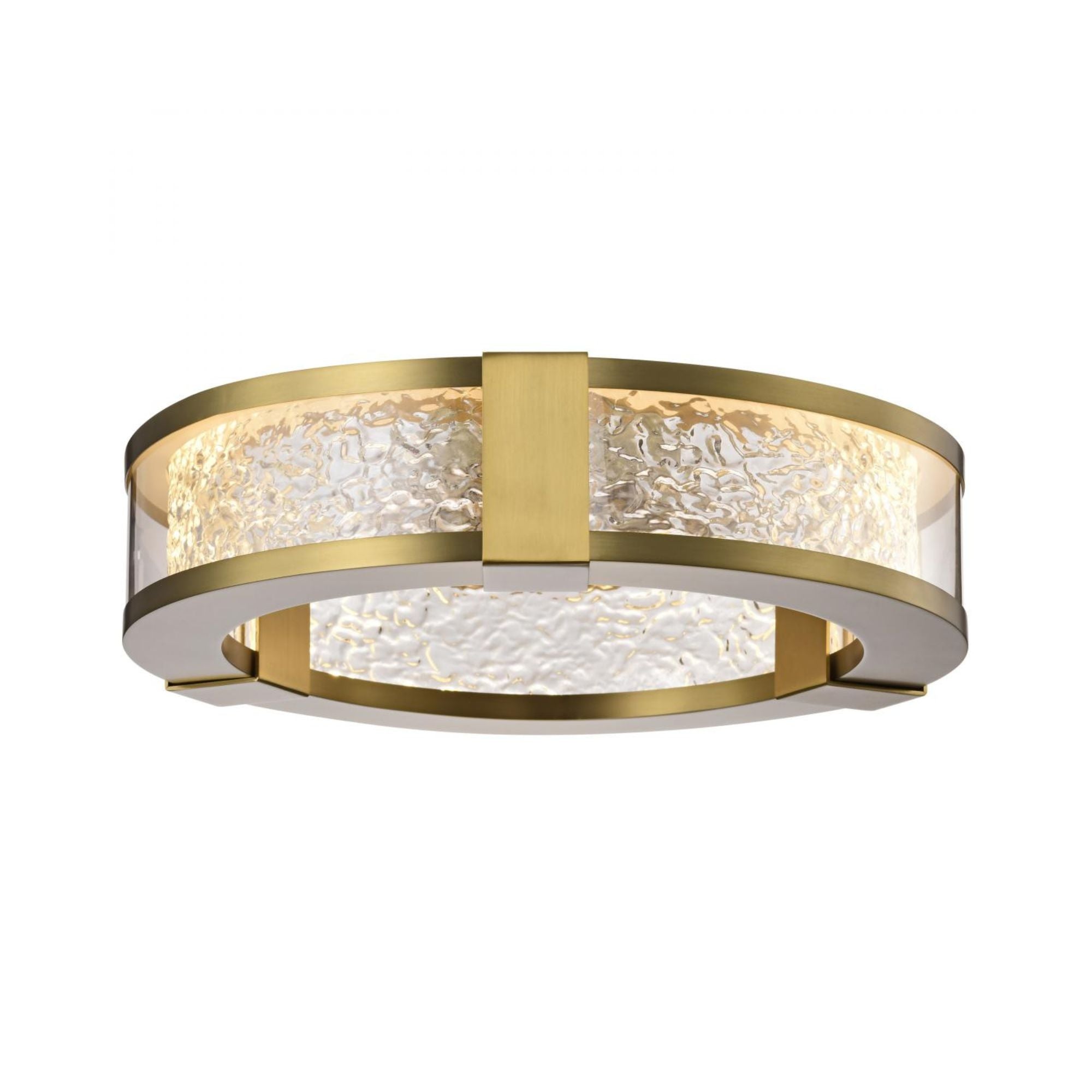 Darrow 13" LED Flush Mount, Vintage Brass Finish