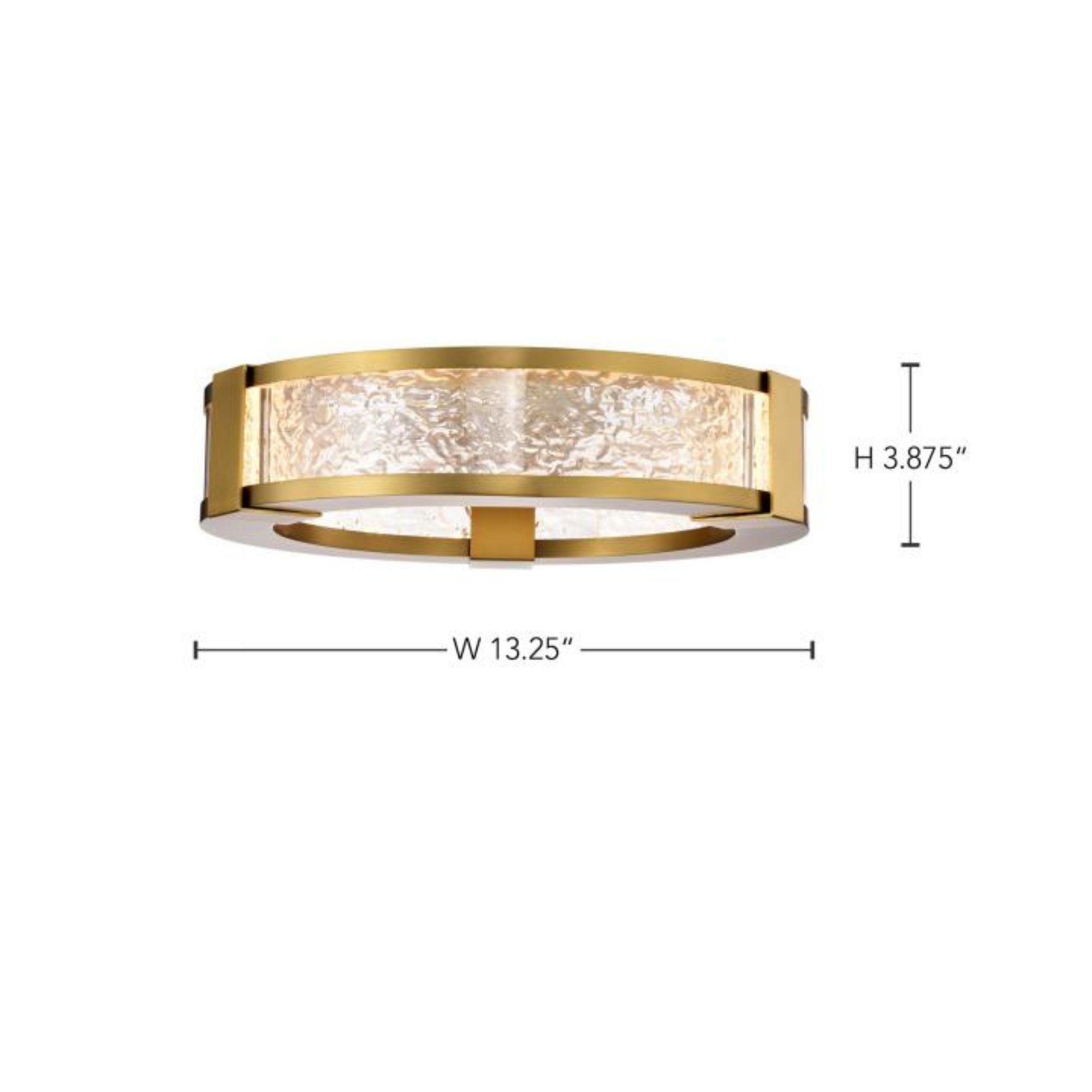 Darrow 13" LED Flush Mount, Vintage Brass Finish