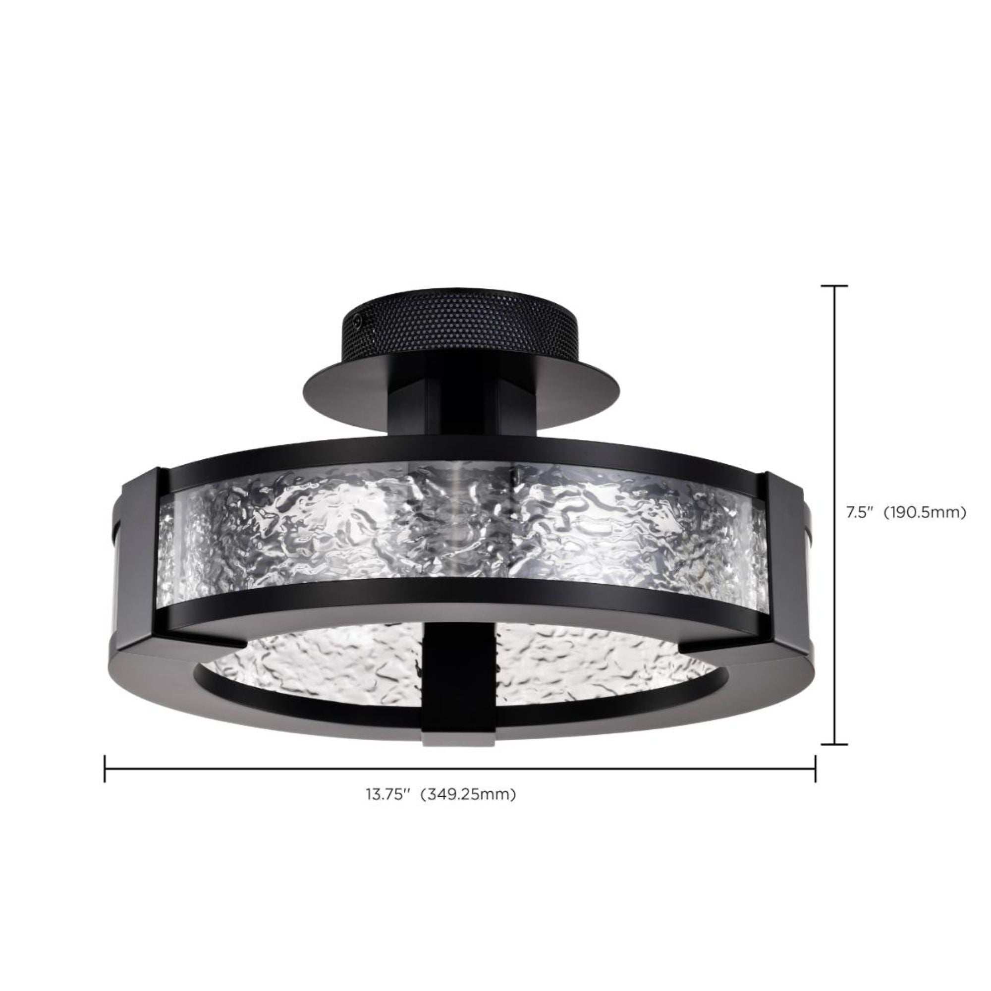 Darrow 14" LED Semi-flush Mount, Matte Black Finish