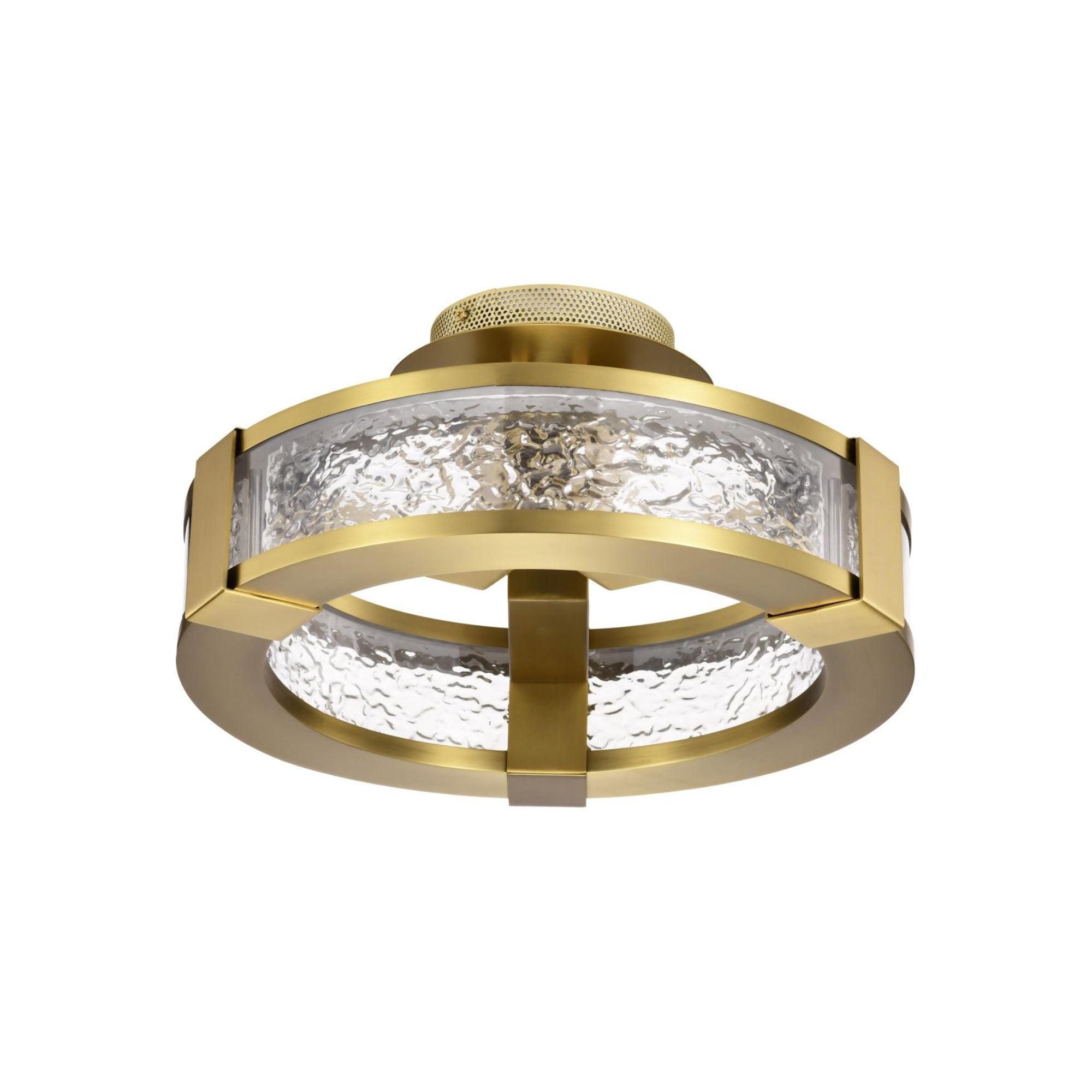 Darrow 14" LED Semi-flush Mount, Vintage Brass Finish