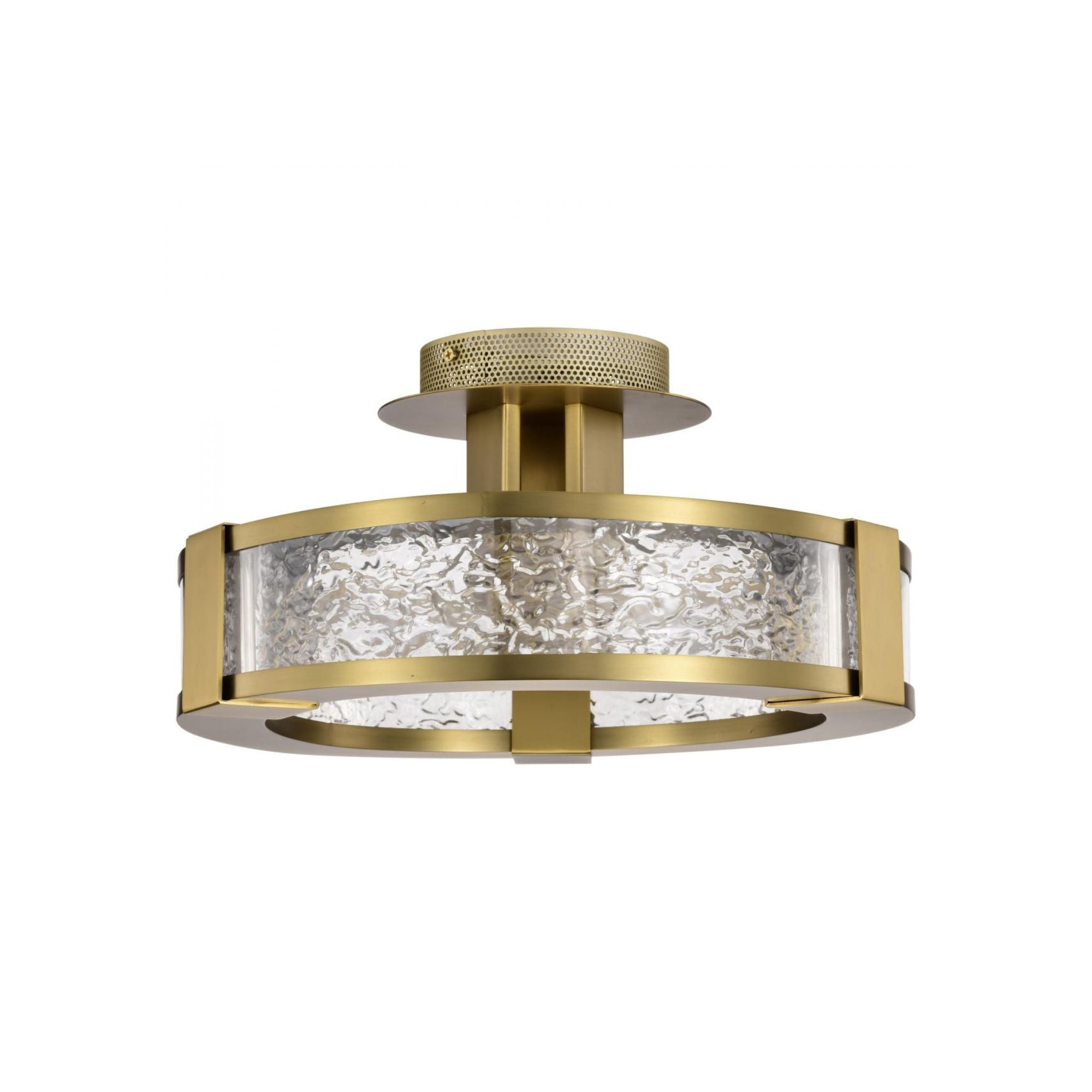 Darrow 14" LED Semi-flush Mount, Vintage Brass Finish