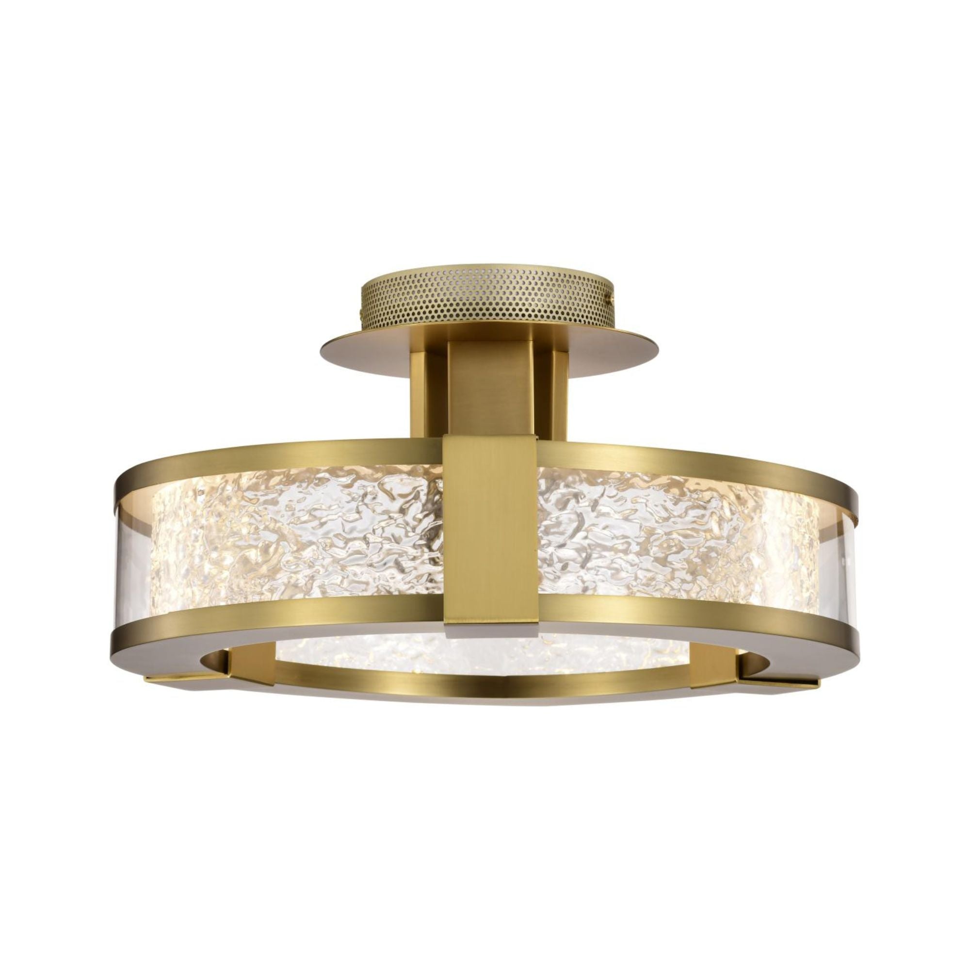 Darrow 14" LED Semi-flush Mount, Vintage Brass Finish
