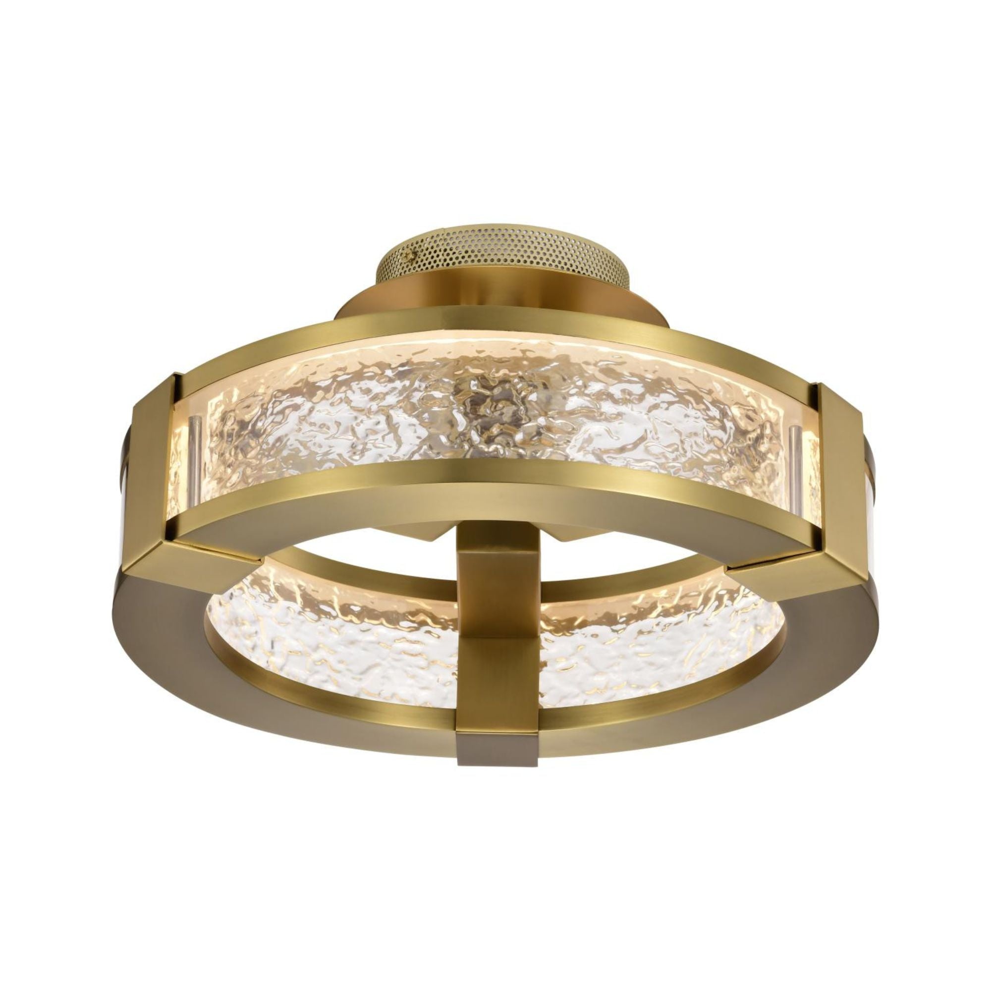 Darrow 14" LED Semi-flush Mount, Vintage Brass Finish