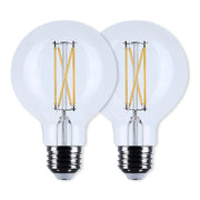 G25 Filament LED Globe Bulb, 5 Watts, 350 Lumens, 2700K, E26 Medium Base, Clear, Pack of 2