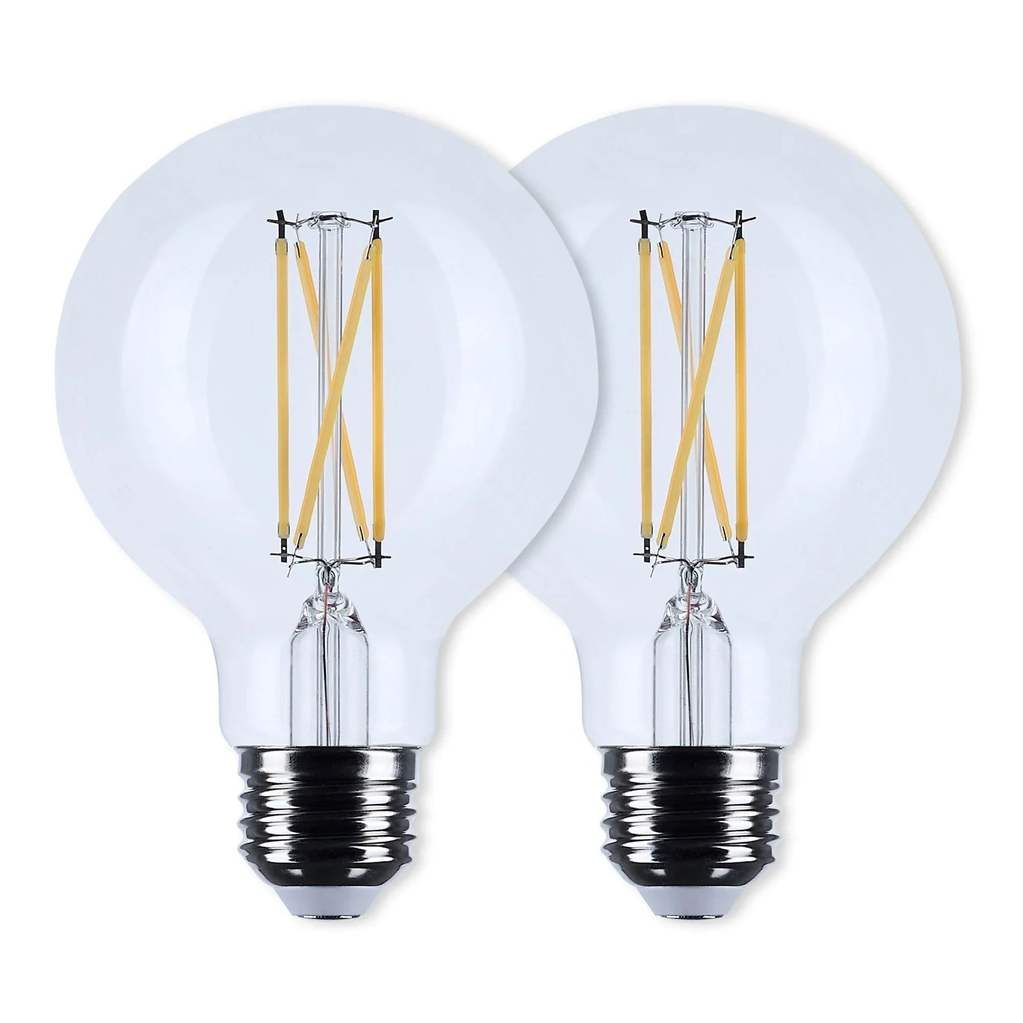 G25 Filament LED Globe Bulb, 5 Watts, 350 Lumens, 2700K, E26 Medium Base, Clear, Pack of 2