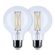 G25 Filament LED Globe Bulb, 5 Watts, 350 Lumens, 3000K, E26 Medium Base, Clear, Pack of 2