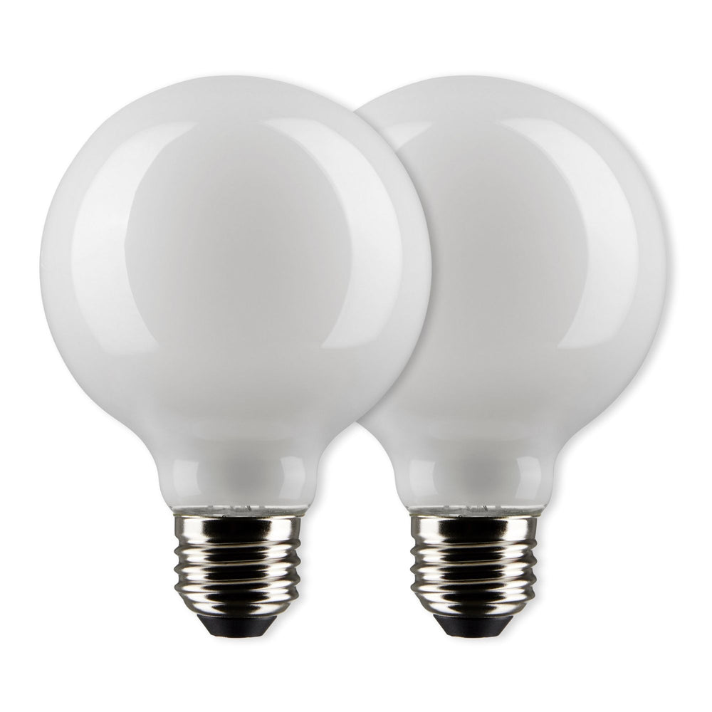 G25 LED Globe Bulb, 5 Watts, 350 Lumens, 40W Equal, 2700K, E26 Medium Base, Frosted, Pack of 2
