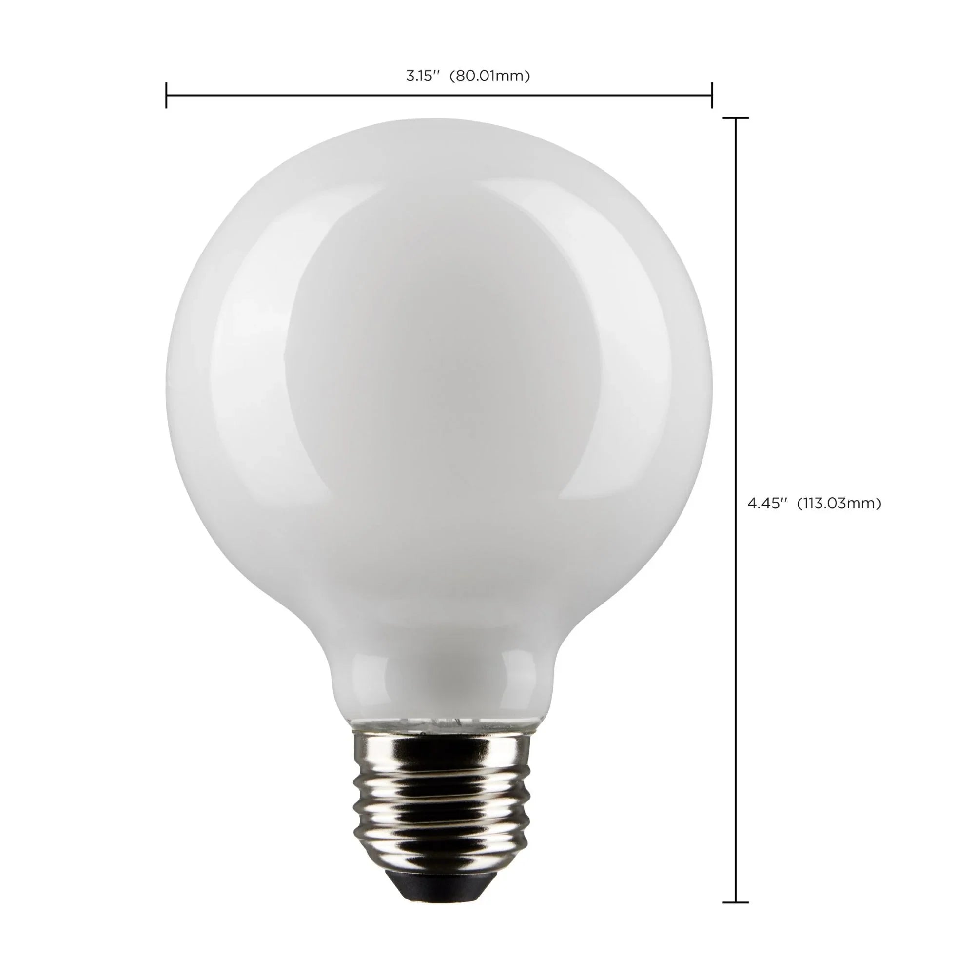 G25 LED Globe Bulb, 5 Watts, 350 Lumens, 40W Equal, 2700K, E26 Medium Base, Frosted, Pack of 2
