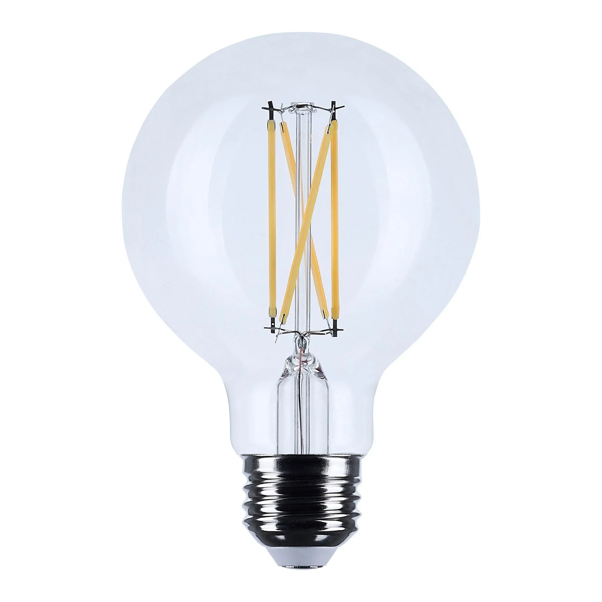 G25 Filament LED Globe Bulb, 6 Watts, 500 Lumens, 2700K, E26 Medium Base, Clear, Pack of 2