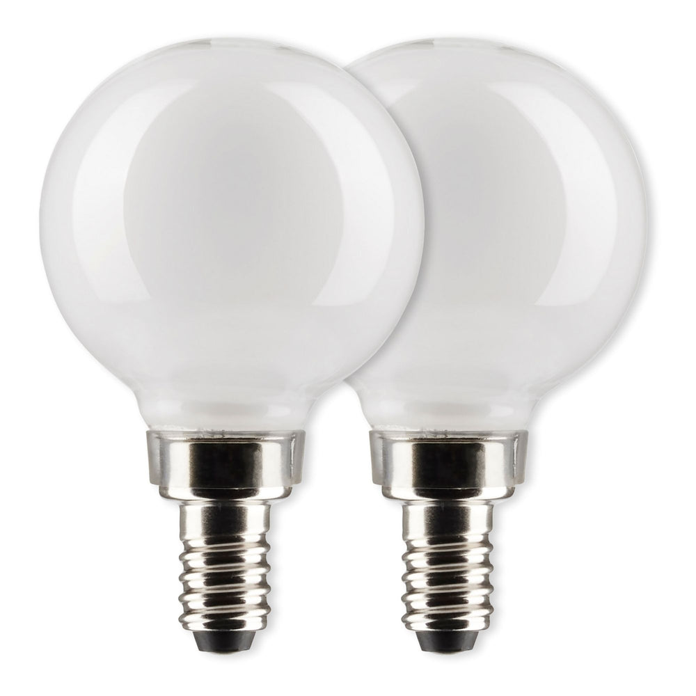 G16.5 LED Globe Bulb, 5W, 350 Lumens, 40W Equal, 2700K, E12 Base, Frosted, Pack of 2