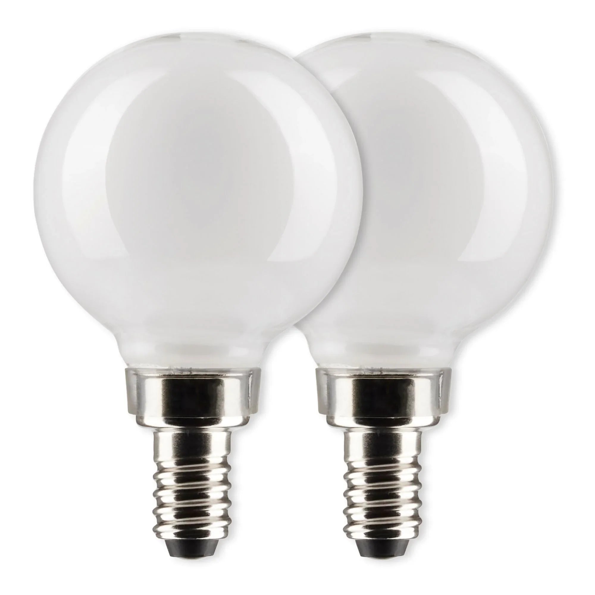 G16.5 LED Globe Bulb, 5W, 350 Lumens, 40W Equal, 2700K, E12 Base, Frosted, Pack of 2