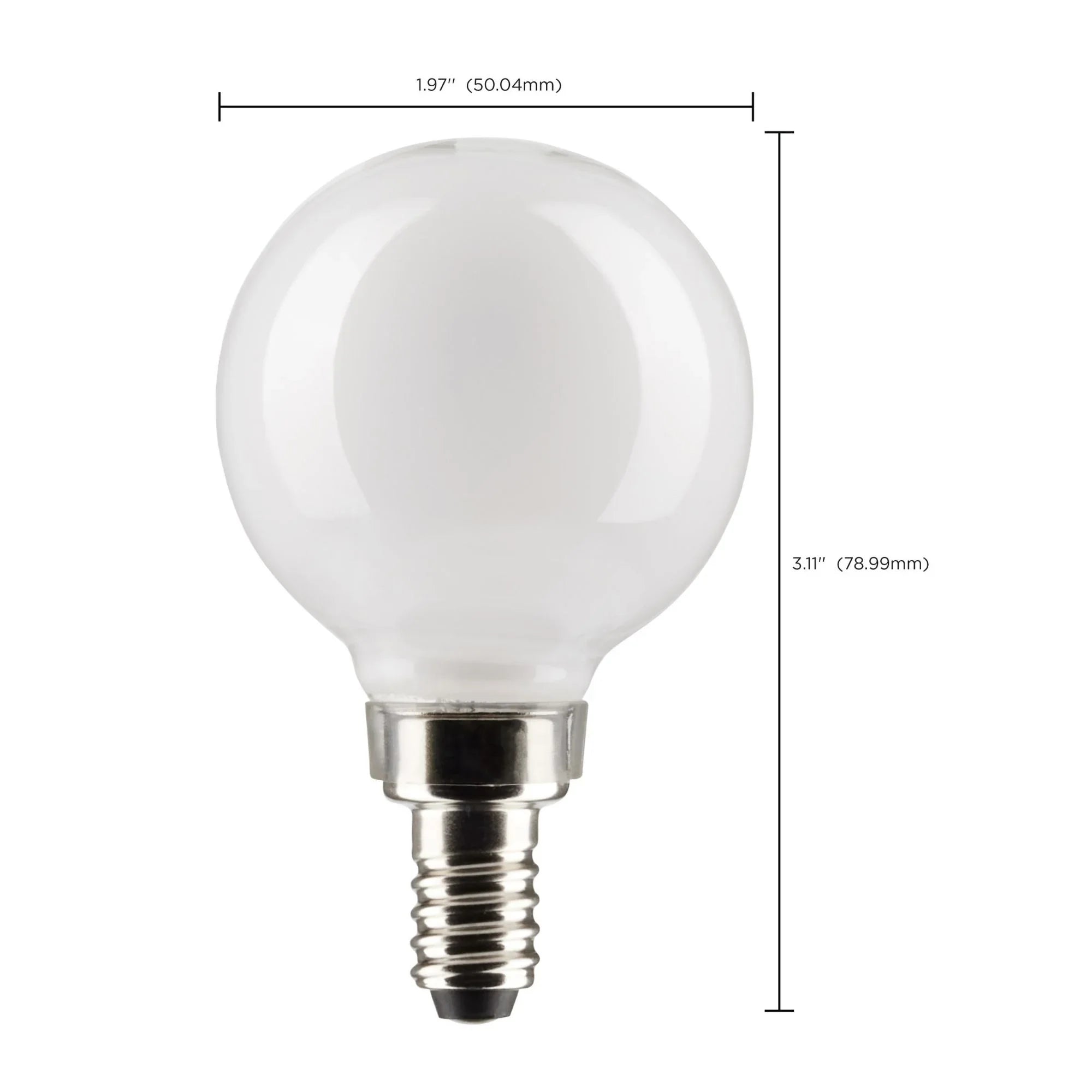 G16.5 LED Globe Bulb, 5W, 350 Lumens, 40W Equal, 2700K, E12 Base, Frosted, Pack of 2