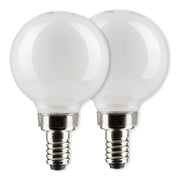 G16.5 LED Globe Bulb, 6W, 500 Lumens, 60W Equal, 2700K, E12 Base, Frosted, Pack of 2