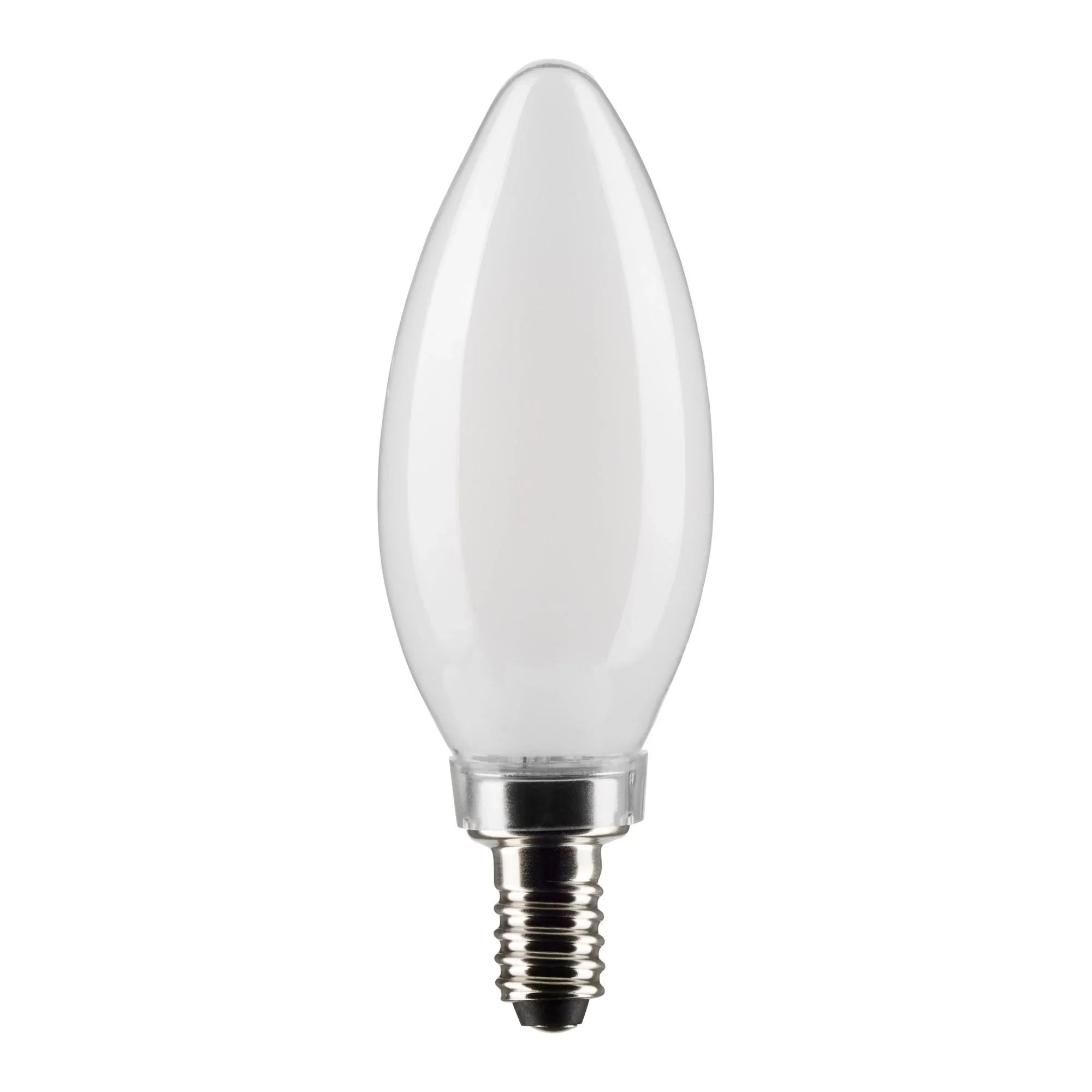 B11 Candle LED Bulb, 6W, 500 Lumens, 5000K, E12 Candelabra Base, Frosted Finish, Pack of 2