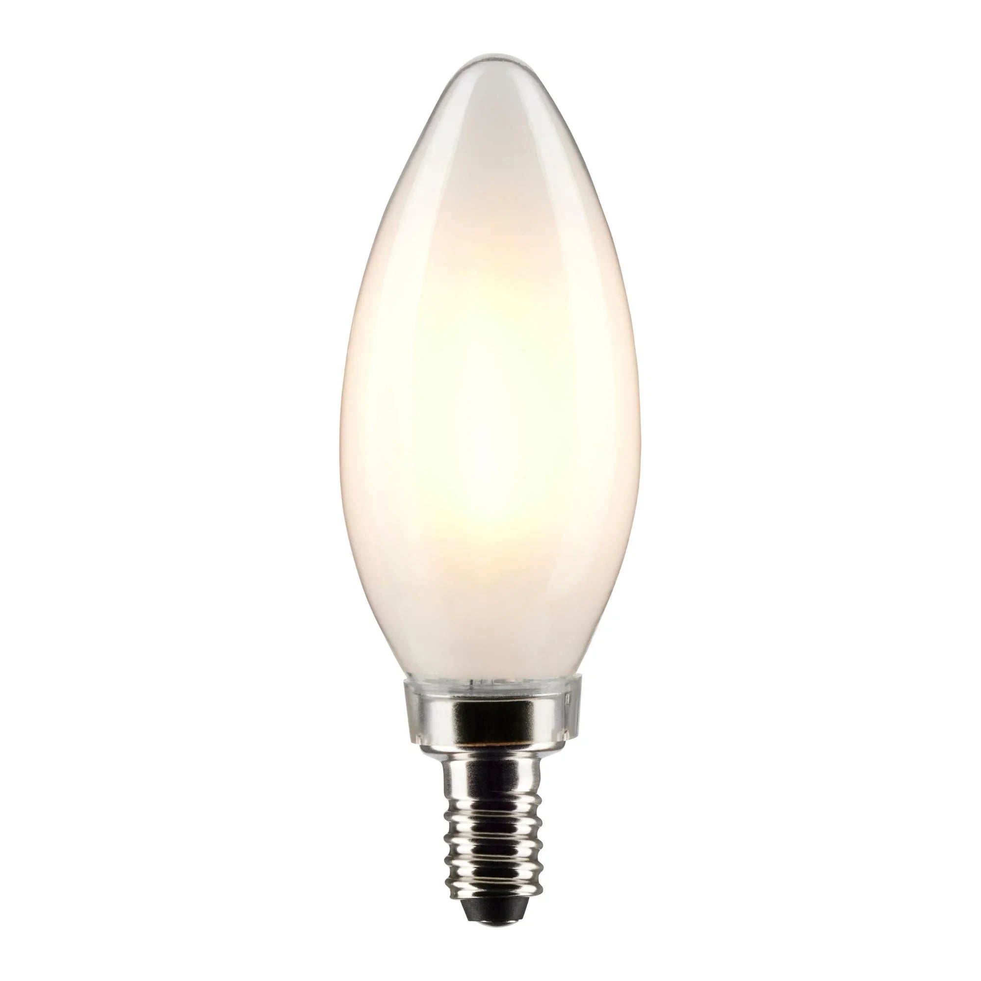 B11 Candle LED Bulb, 6W, 500 Lumens, 5000K, E12 Candelabra Base, Frosted Finish, Pack of 2
