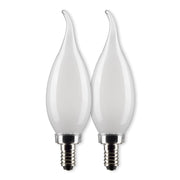 CA10 LED Bulb, 4W, 350lm, 2700K, 40W Equal, E12 Candelabra Base, Frosted Finish, Pack of 2