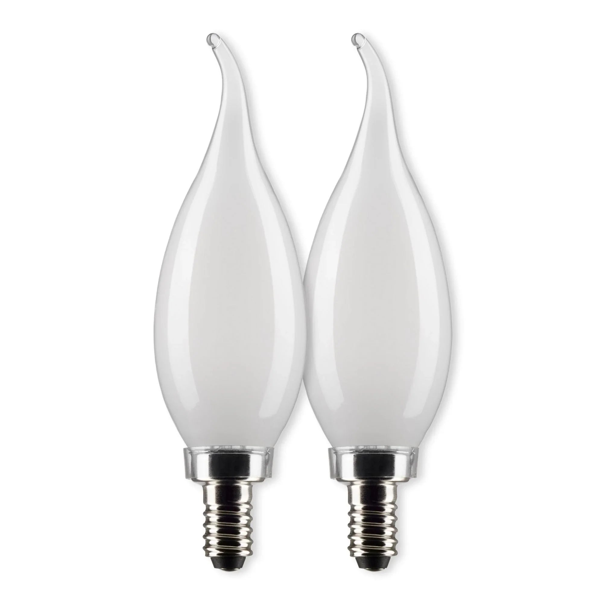 CA10 LED Bulb, 4W, 350lm, 2700K, 40W Equal, E12 Candelabra Base, Frosted Finish, Pack of 2