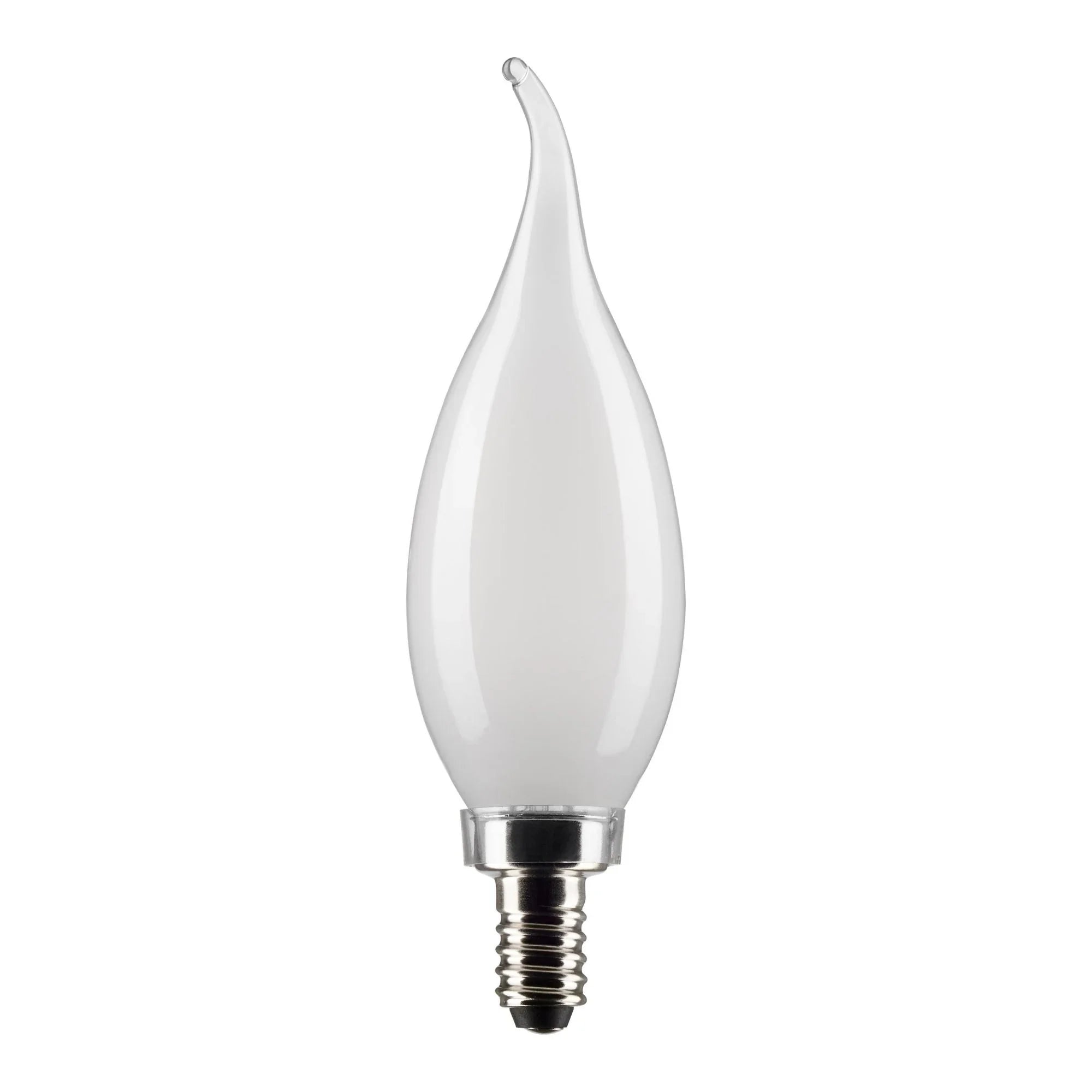 CA10 LED Bulb, 6W, 500lm, 2700K, 60W Equal, E12 Candelabra Base, Frosted Finish, Pack of 2