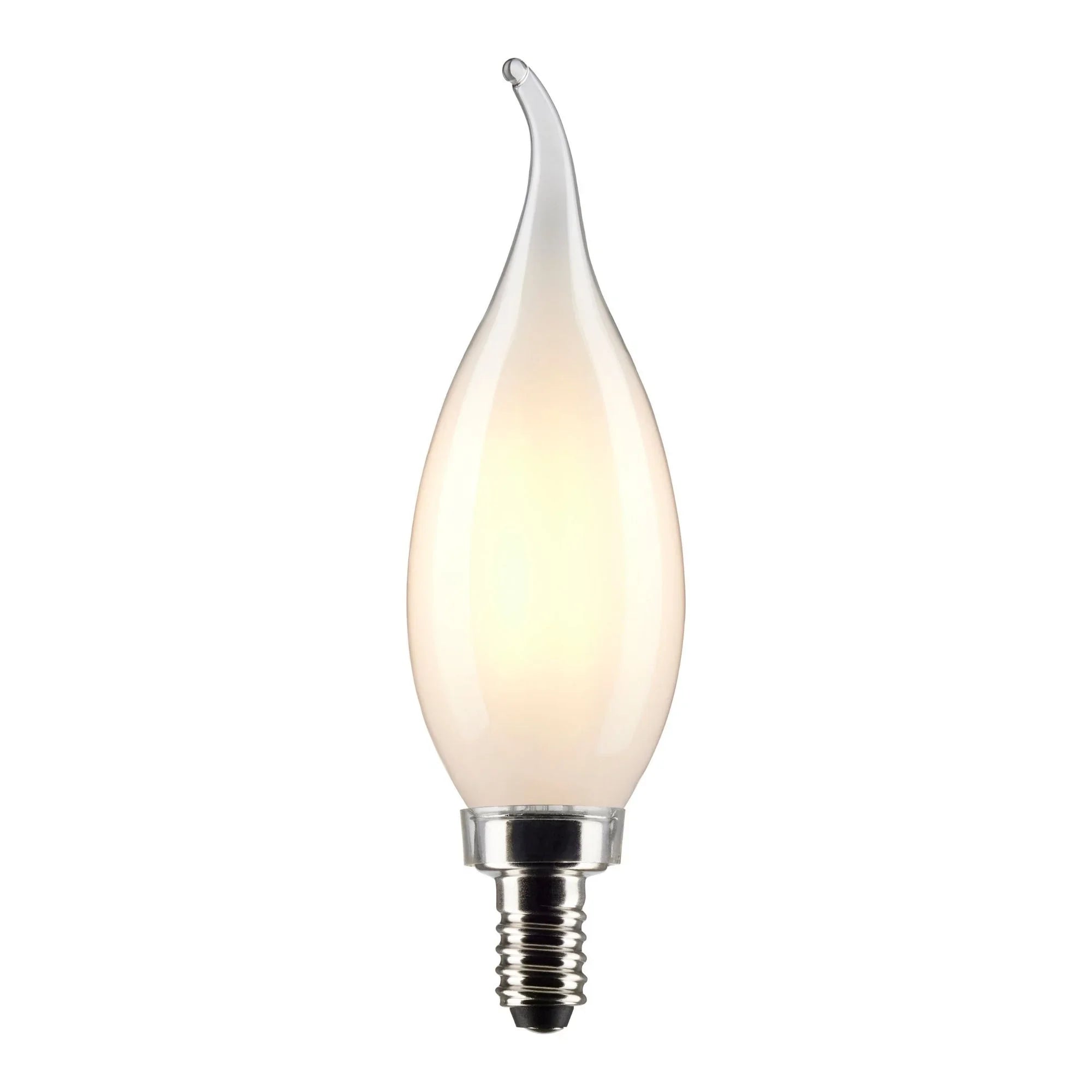 CA10 LED Bulb, 6W, 500lm, 2700K, 60W Equal, E12 Candelabra Base, Frosted Finish, Pack of 2