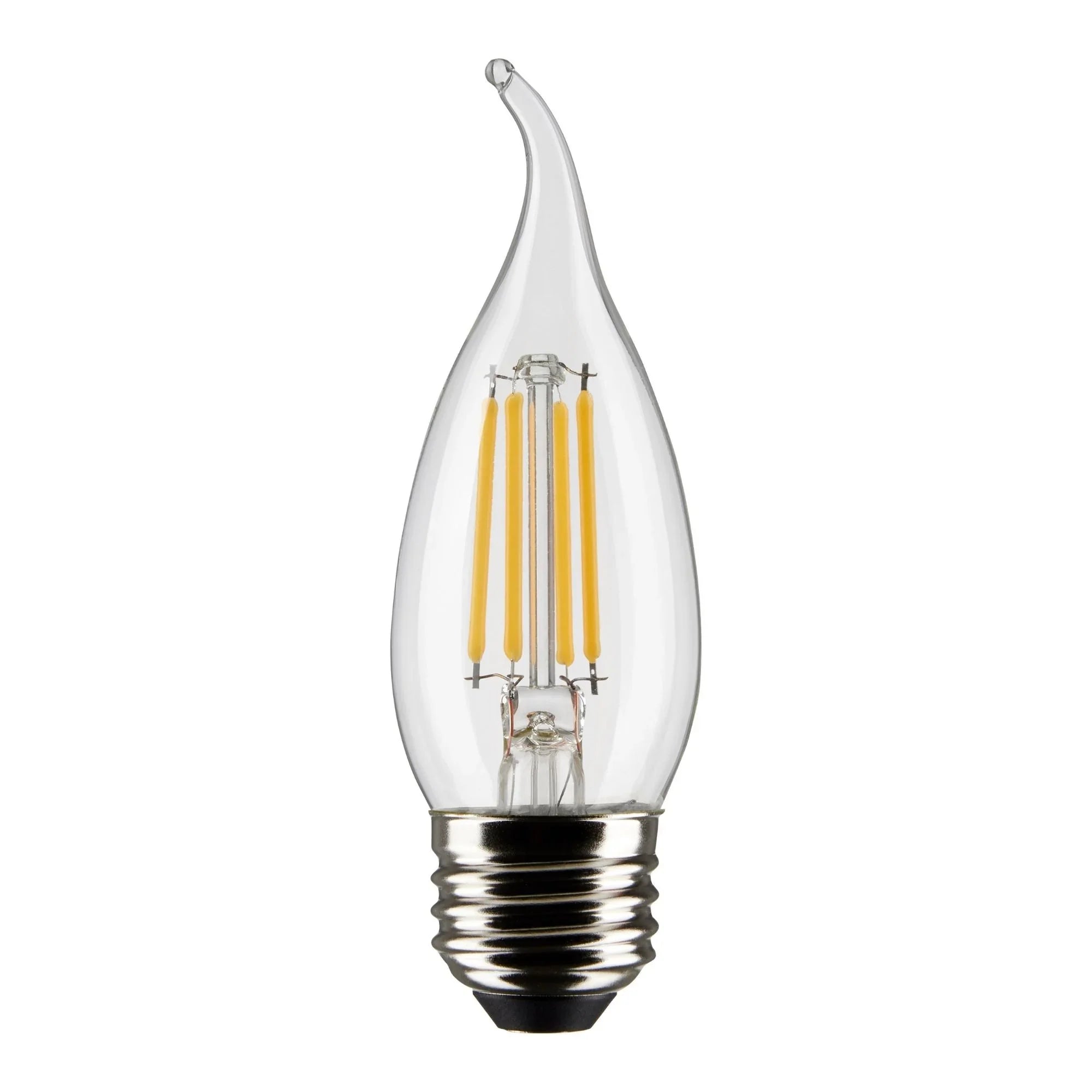CA10 Filament LED Bulb, 4W, 350lm, 2700K, 40W Equal, E26 Medium Base, Clear, Pack of 2