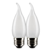 CA10 LED Bulb, 4W, 350lm, 2700K, 40W Equal, E26 Medium Base, Frosted Finish, Pack of 2